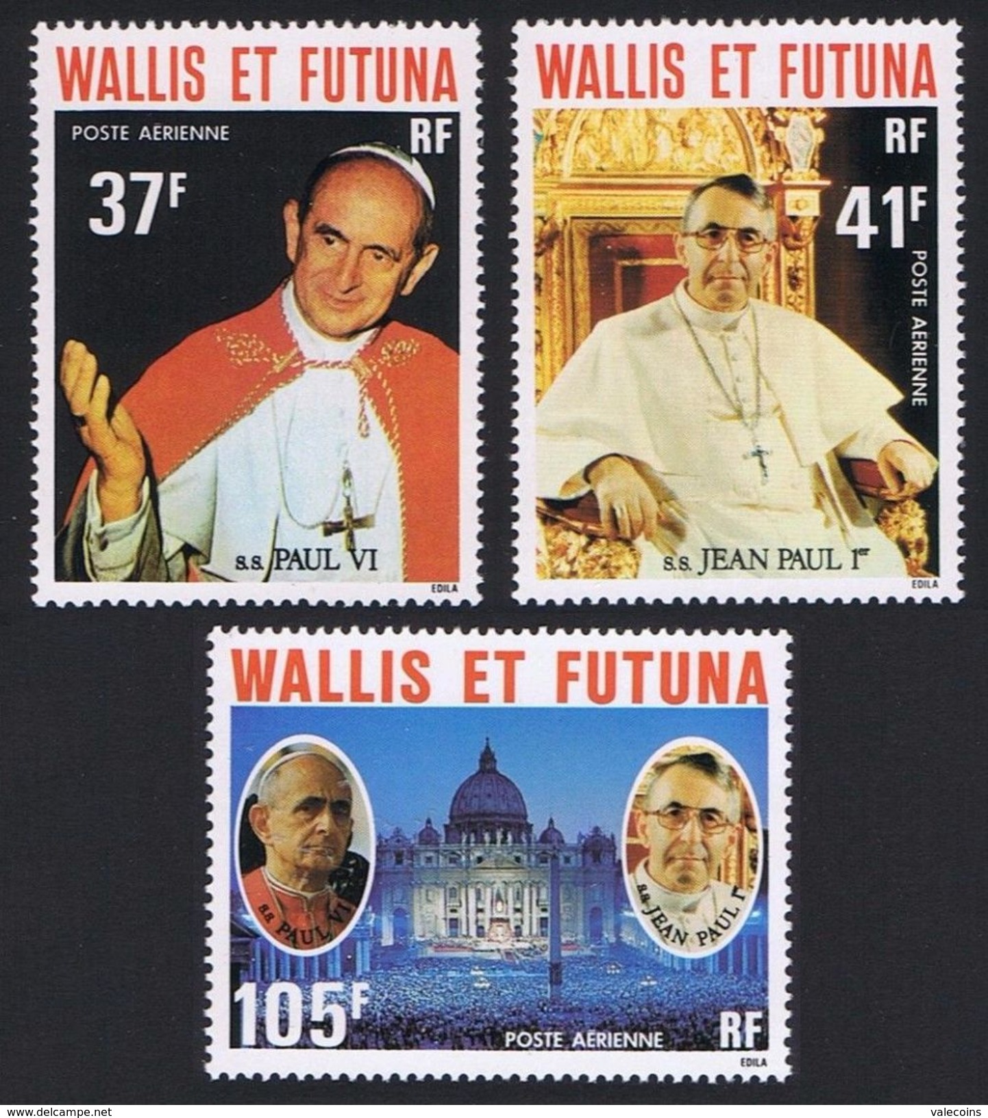 # WALLIS ET FUTUNA - 1979 - Paulus VI + Joannes Paulus I - Papa - 3 Stamps MNH - Unused Stamps