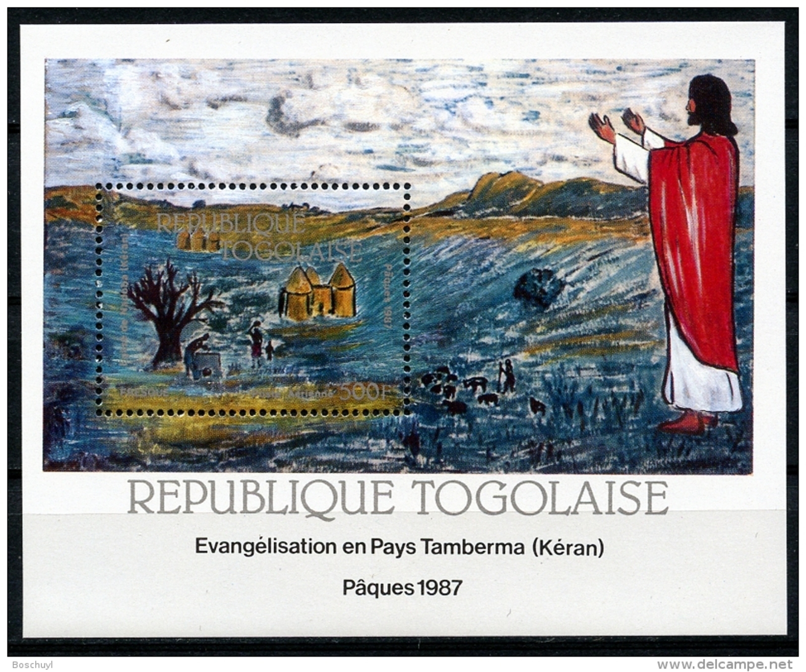 Togo, 1987, Easter, Religion, Fresco, MNH, Michel Block 294 - Togo (1960-...)