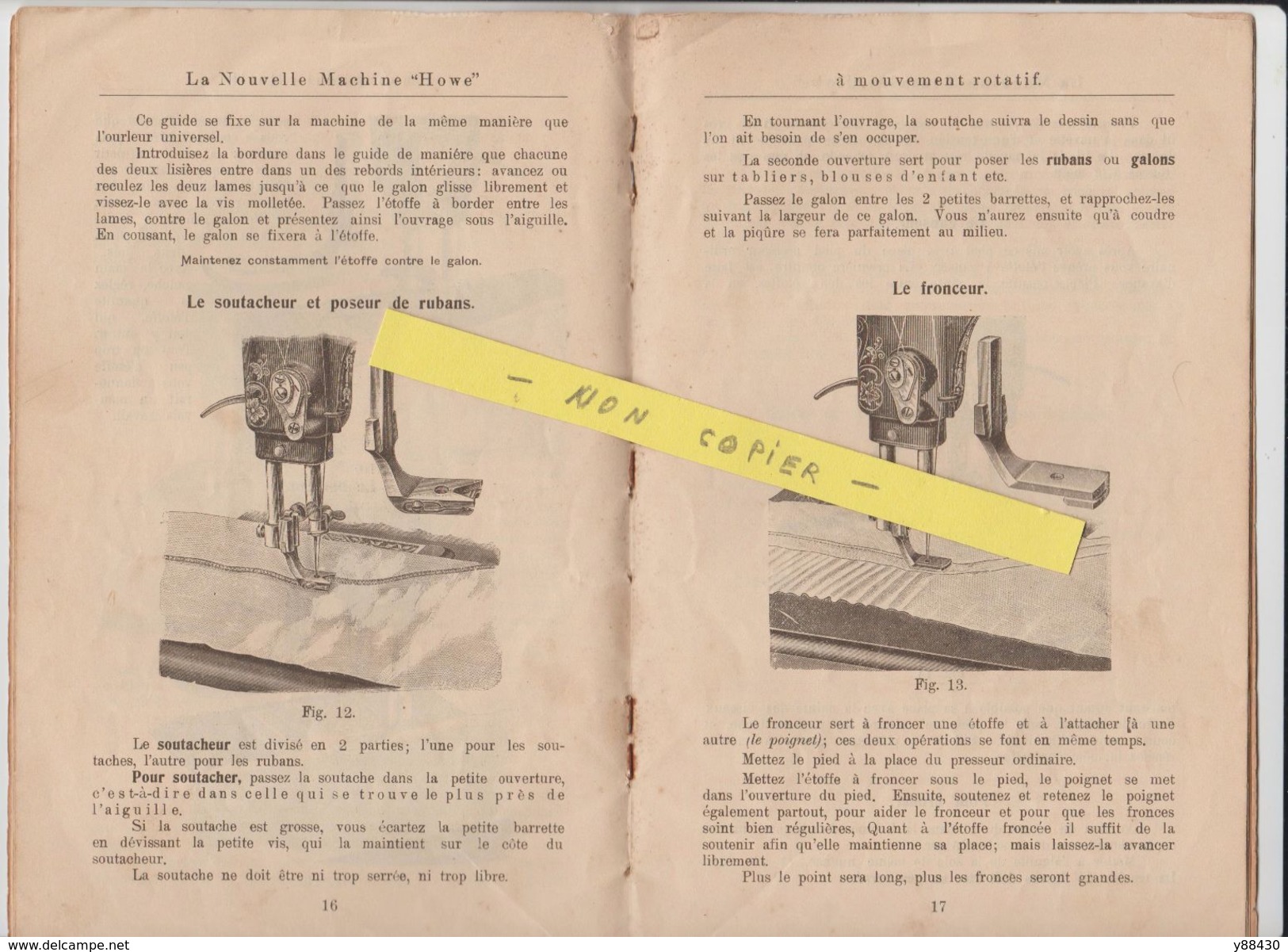 ELIAS HOWE ROTARY - Machine à Coudre - Instruction D'emploi - 34 Pages  -  Voir Les 10 Scannes - Machines