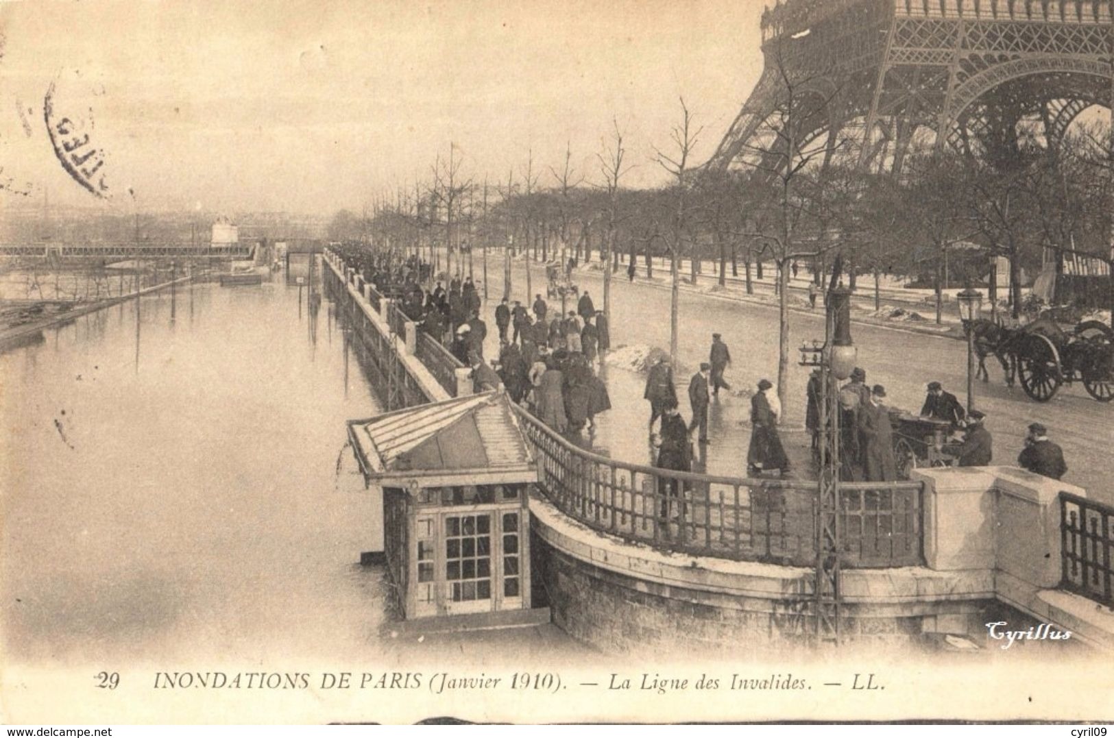 Inondations De Paris 1910 - La Ligne Des Invalides (éditeur LL N°29) - Überschwemmung 1910