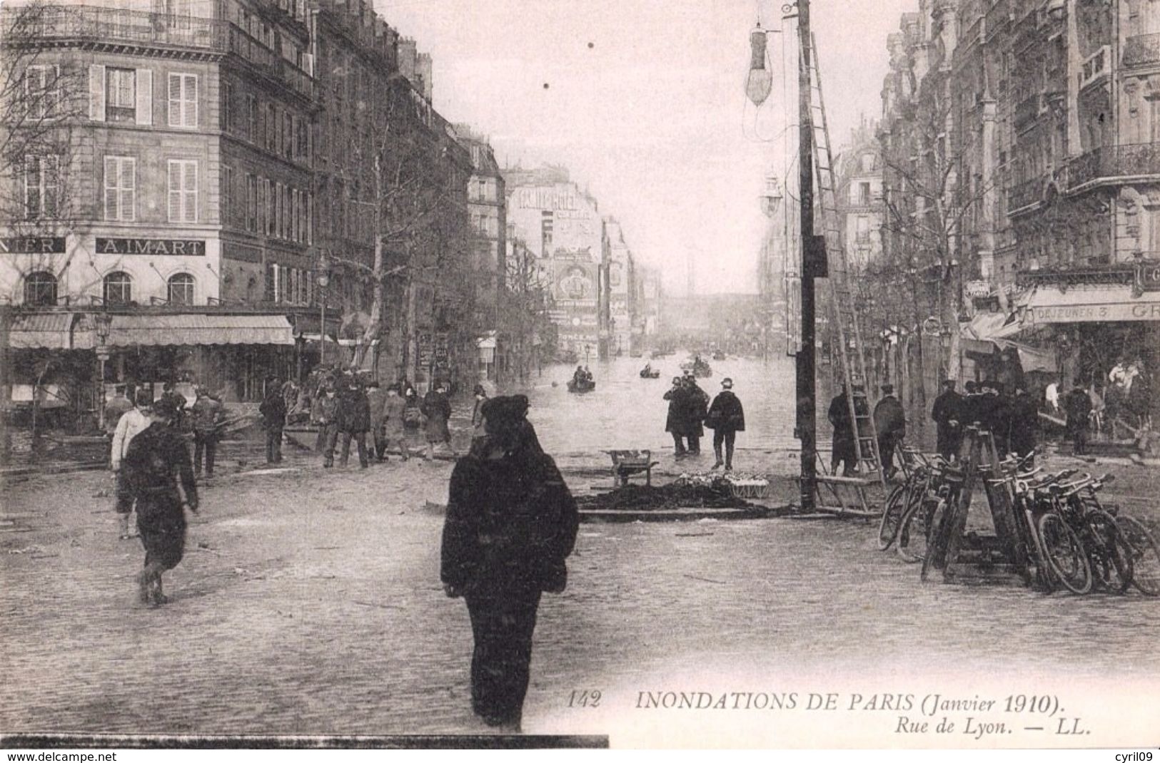 Inondations De Paris 1910 - Rue De Lyon (éditeur LL N°142) - Überschwemmung 1910