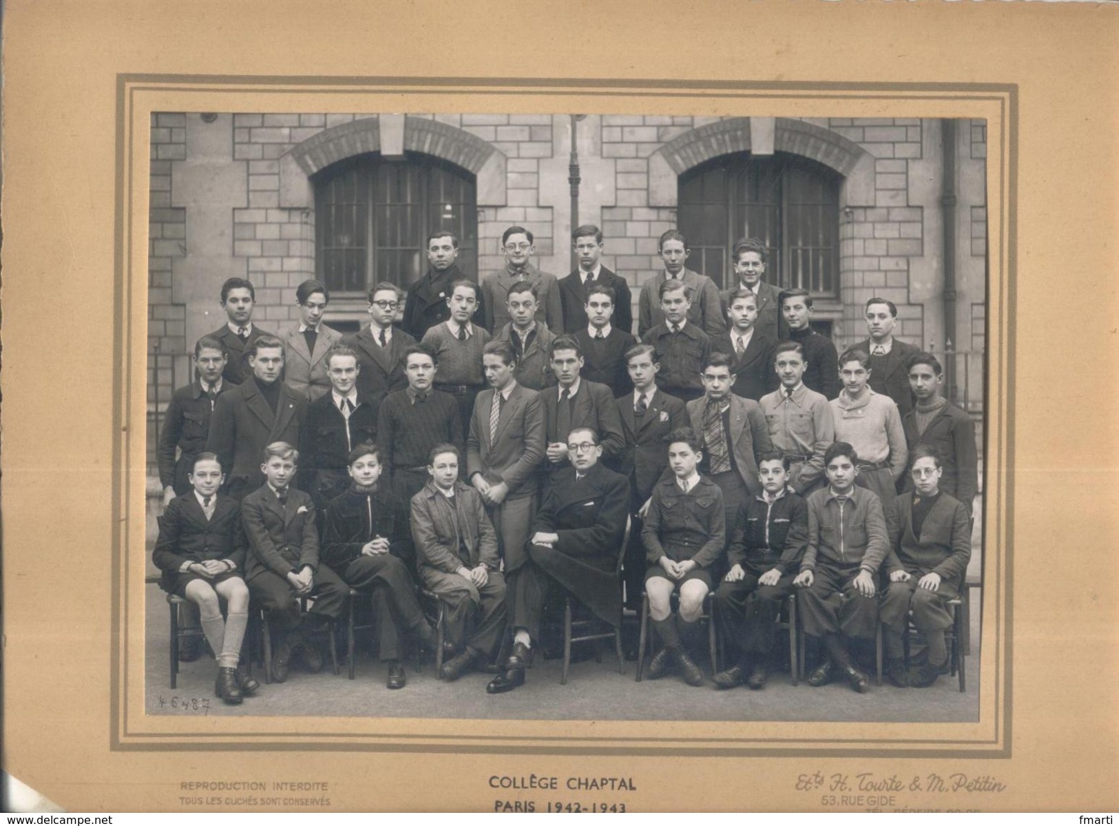 Photo De Classe Collège Chaptal, Paris 1942-1943 - Personnes Anonymes