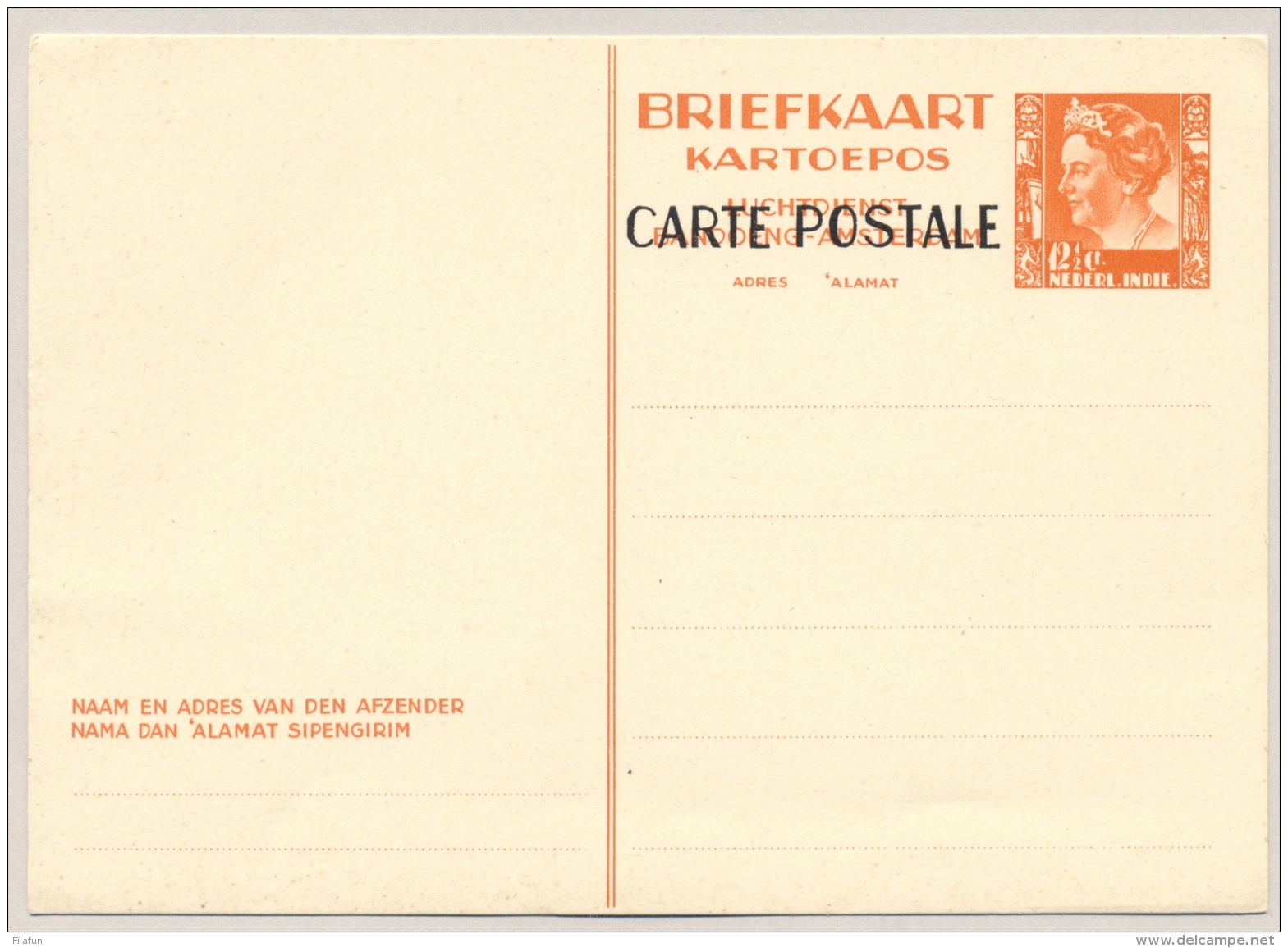 Nederlands Indië - 1947 - CARTE POSTALE Op 12,5 Cent Wilhelmina Briefkaart G77 Ongebruikt - H&amp;G P93 - Niederländisch-Indien