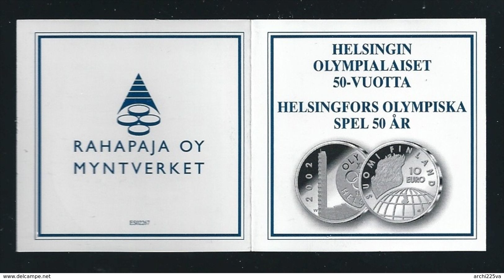 Suomi  FINLAND 2002 - OLimpiadi Helsinki 1952 - 10 EURO - FDC - Argento / Argent / Silver 925 - ! NO Proof  ! = Più RARA - Finland