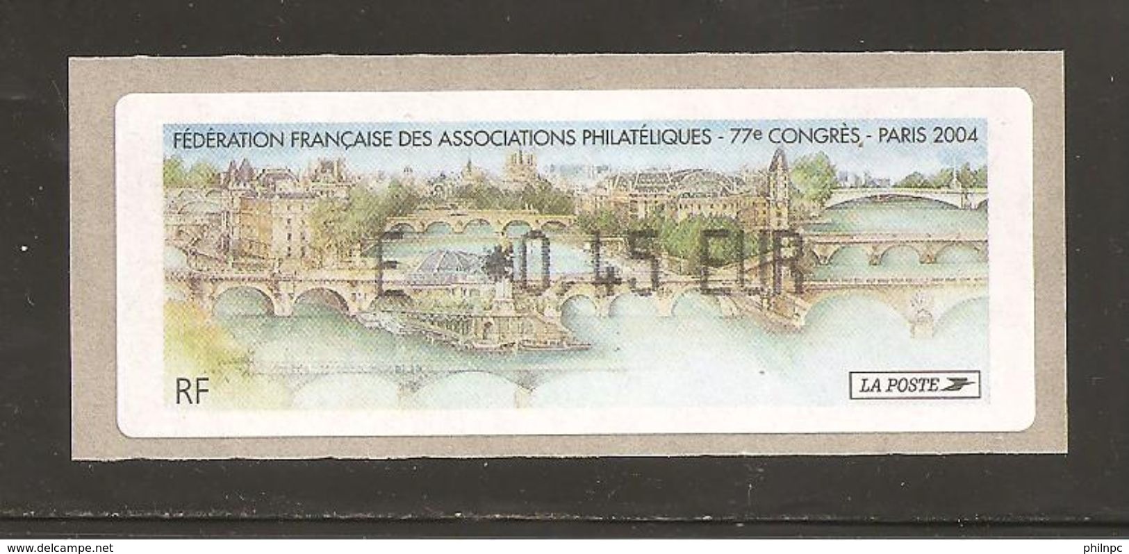 France, Distributeur, 573, Paris, Congrès FFAP, 2004, Type Z, Neuf **, LISA - 1999-2009 Vignettes Illustrées
