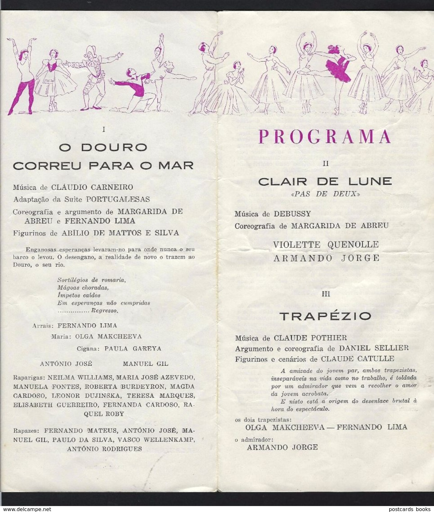 Programa TEATRO Da TRINDADE (FNAT) Bailado 1963 LISBOA / PORTUGAL 1968 - Programmes