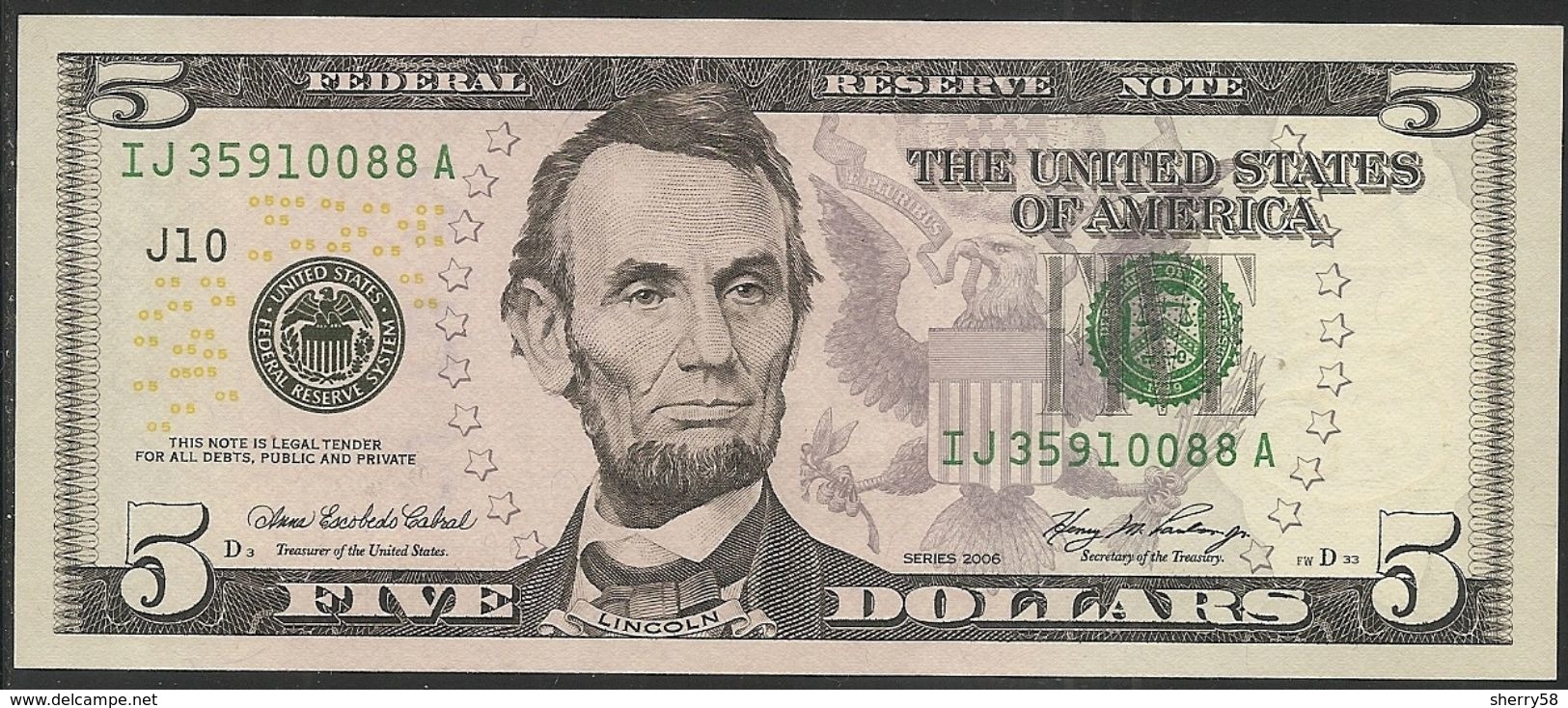 USA 5 DOLLARS - 2006 KANSAS CITY - Federal Reserve Notes (1928-...)