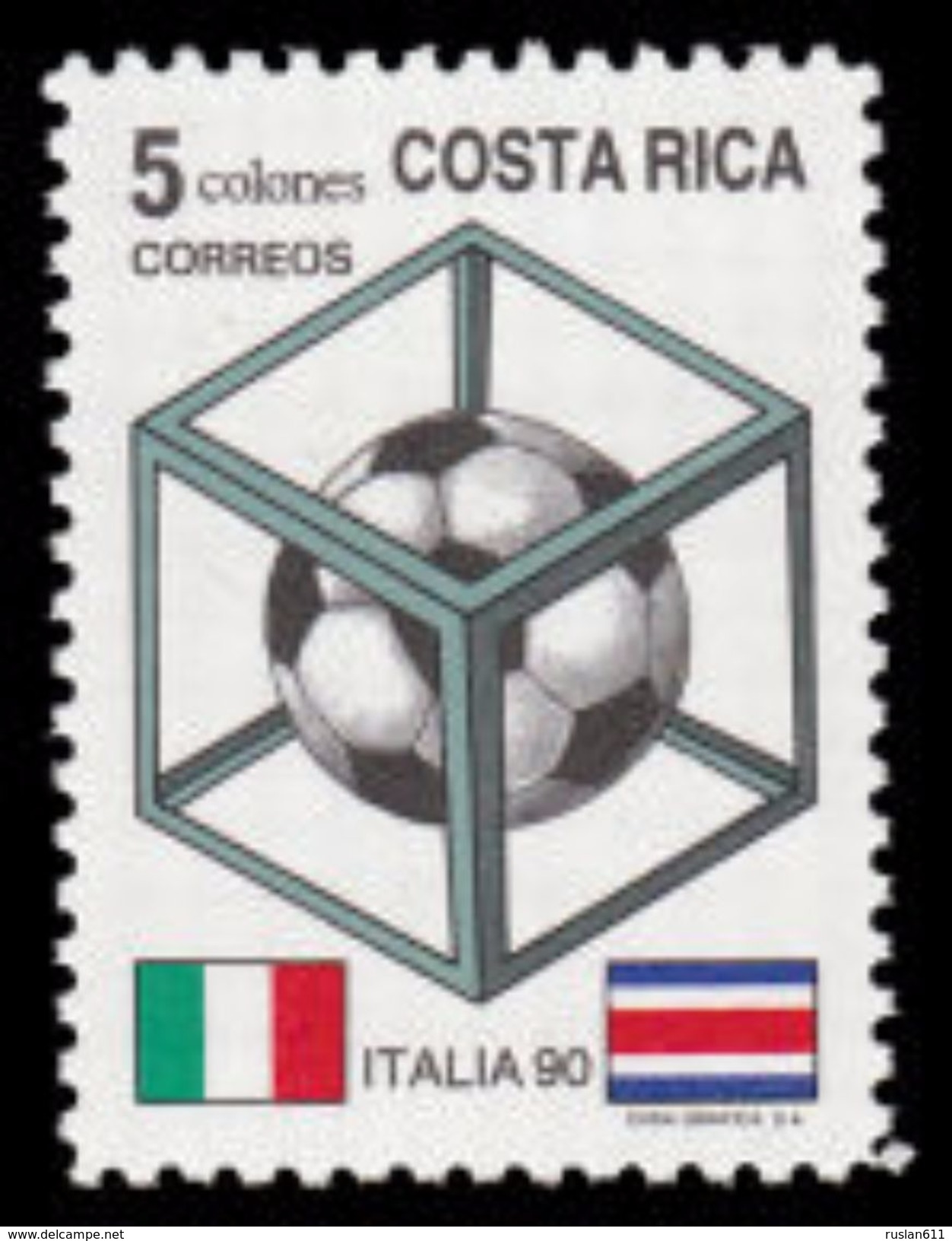 Soccer Football Costa Rica #1371 1990 World Cup Italy MNH ** - 1990 – Italy