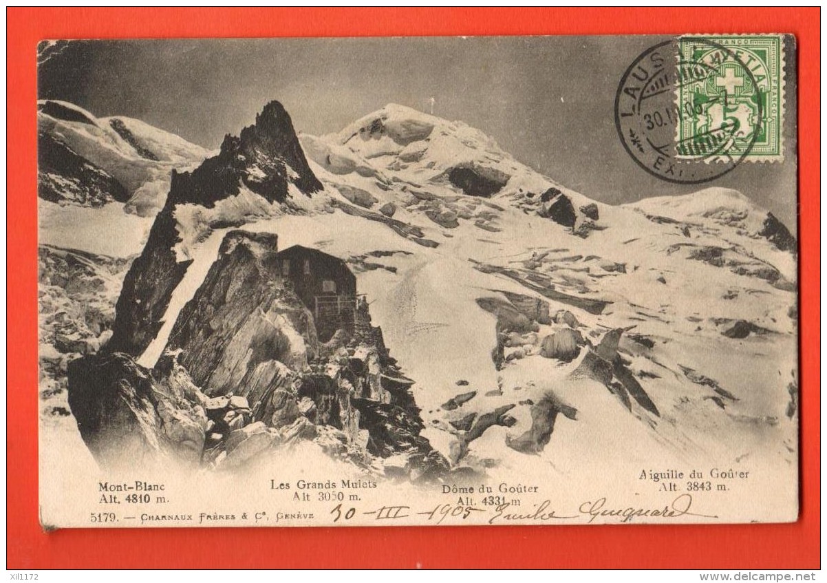 MIJ-21 Massif Du Mont-Blanc, Grands Mulets Dome Du Goûter Aiguille Du Gouter, Précurseur, Circulé 1905 Ed. Charnaux 5179 - Chamonix-Mont-Blanc