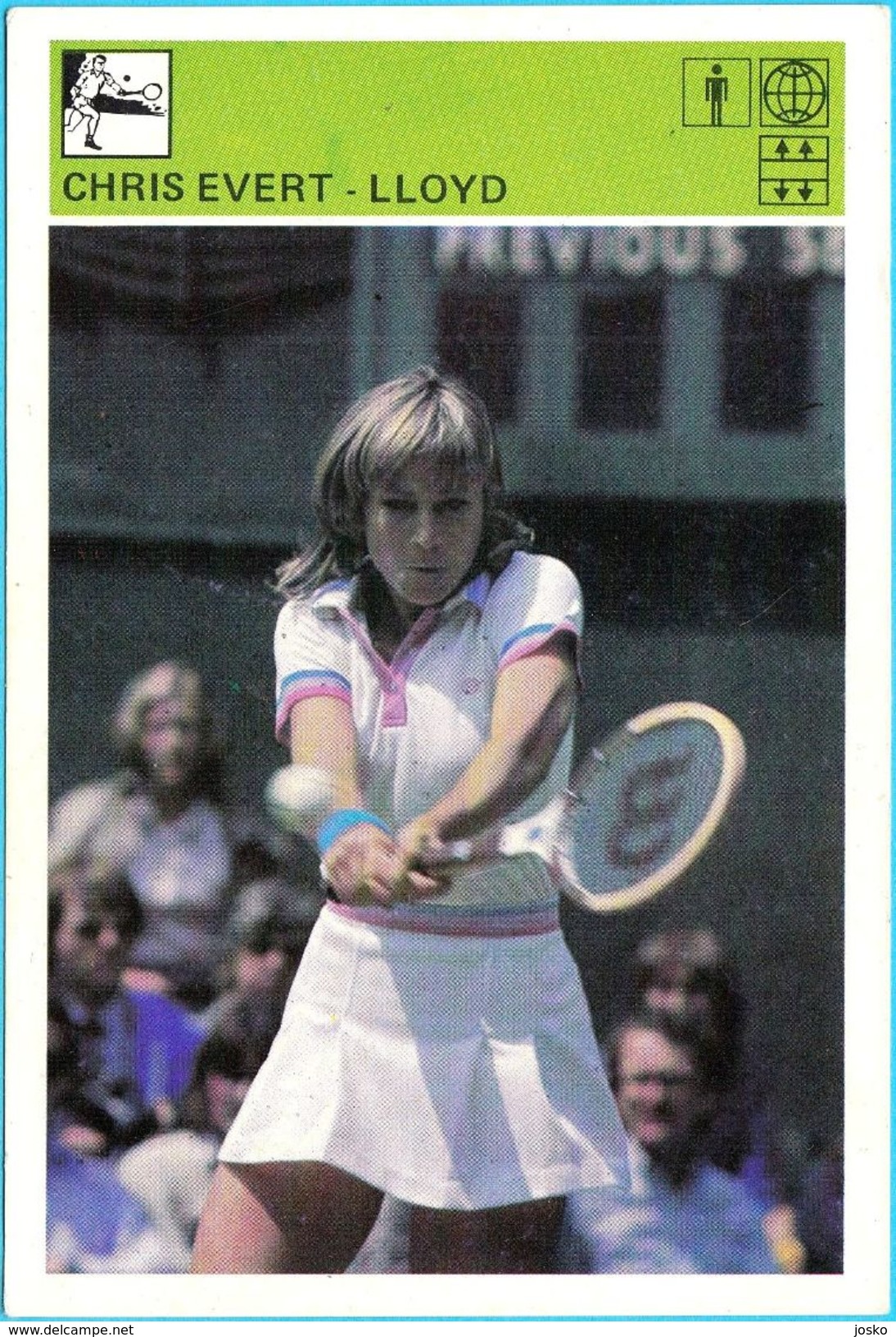 CHRIS EVERT - LLOYD ... Usa Tennis Star ( Yugoslavia Vintage Card Svijet Sporta ) * Tenis Sport - Other & Unclassified