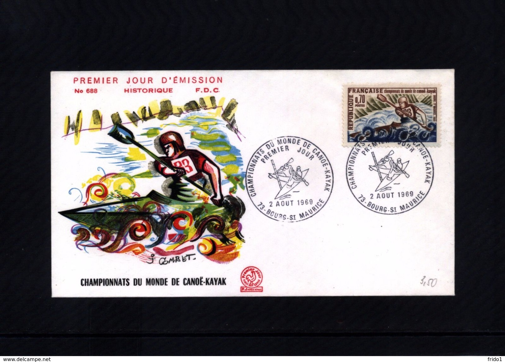 France / Frankreich 1969 Canoe-Kayak World Championship FDC - Kanu