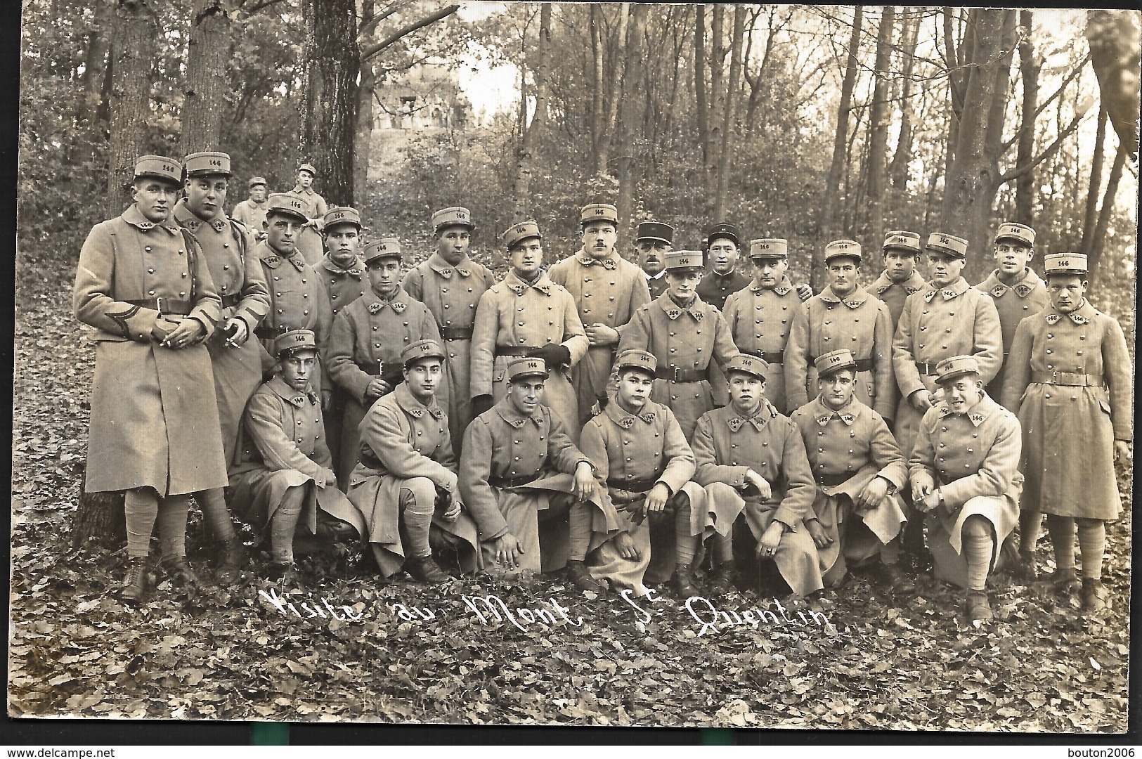 146 Eme RI Régiment D'Infanterie Secteur Fortifié De Faulquemont Photo De Groupe Au Mont Saint Quentin - Faulquemont