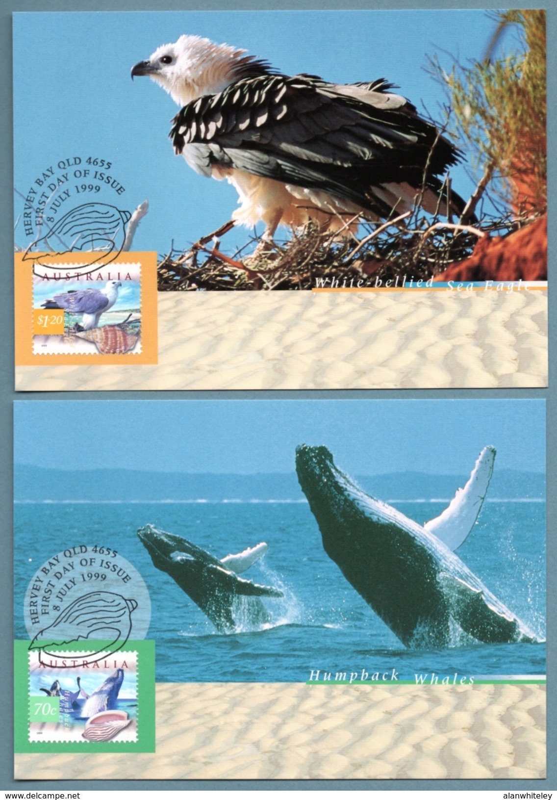 AUSTRALIA 1999 Fauna & Flora (3rd Series): Set Of 5 Maximum Cards CANCELLED - Maximumkarten (MC)