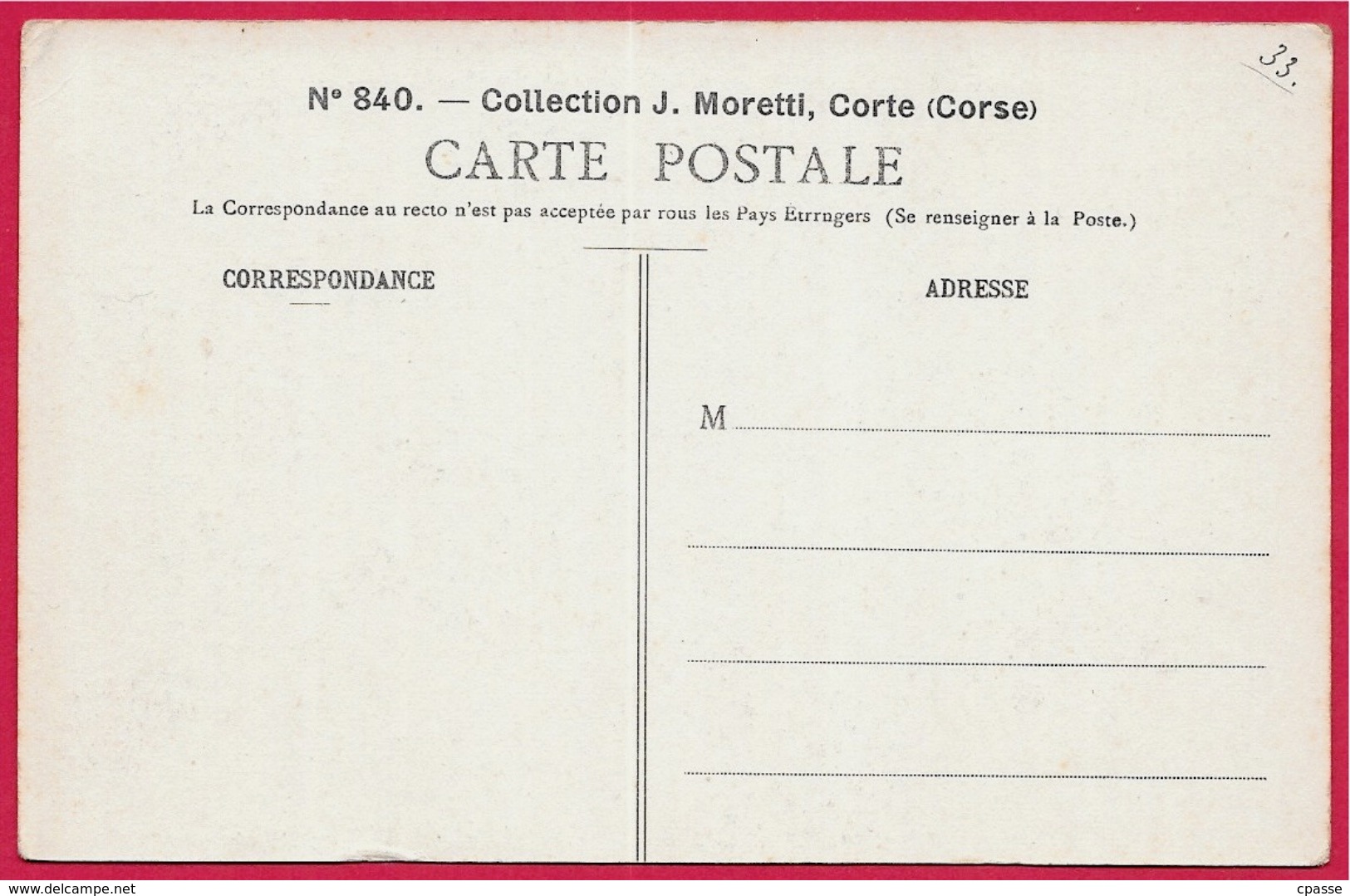 CPA 20 2A CORSE Du SUD - Environs D'Ajaccio MILELLI - Propriété De La Famille Bonaparte ° Collection J. Moretti N° 840 - Otros & Sin Clasificación