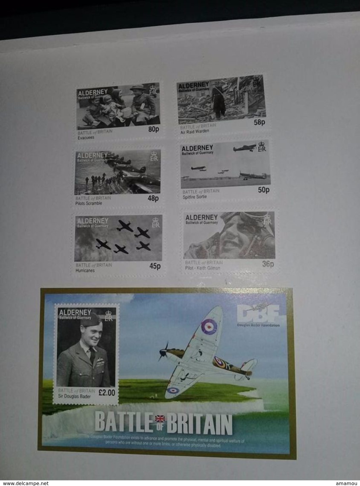 2010-Alderney -Aircraft Battle Of BRITAN - Complete Set + Sheet  MNH** - Alderney