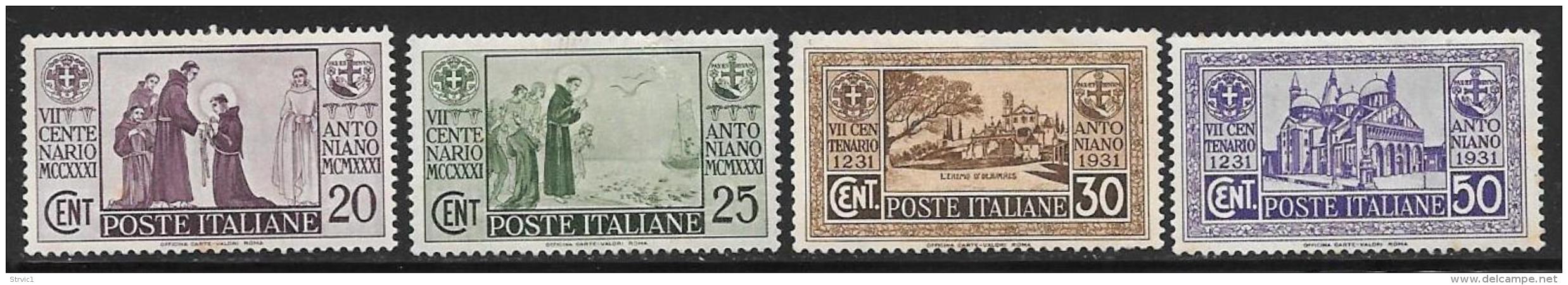 Italy, Scott # 258-61 Mint Hinged St Anthony Of Padua, 1931 - Nuevos