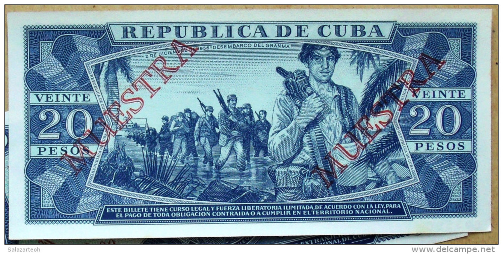 Cuba 1988, Billete MUESTRA De VEINTE PESOS, Crispy Gem-UNC. (specimen) último Año De Este Diseño. - Cuba