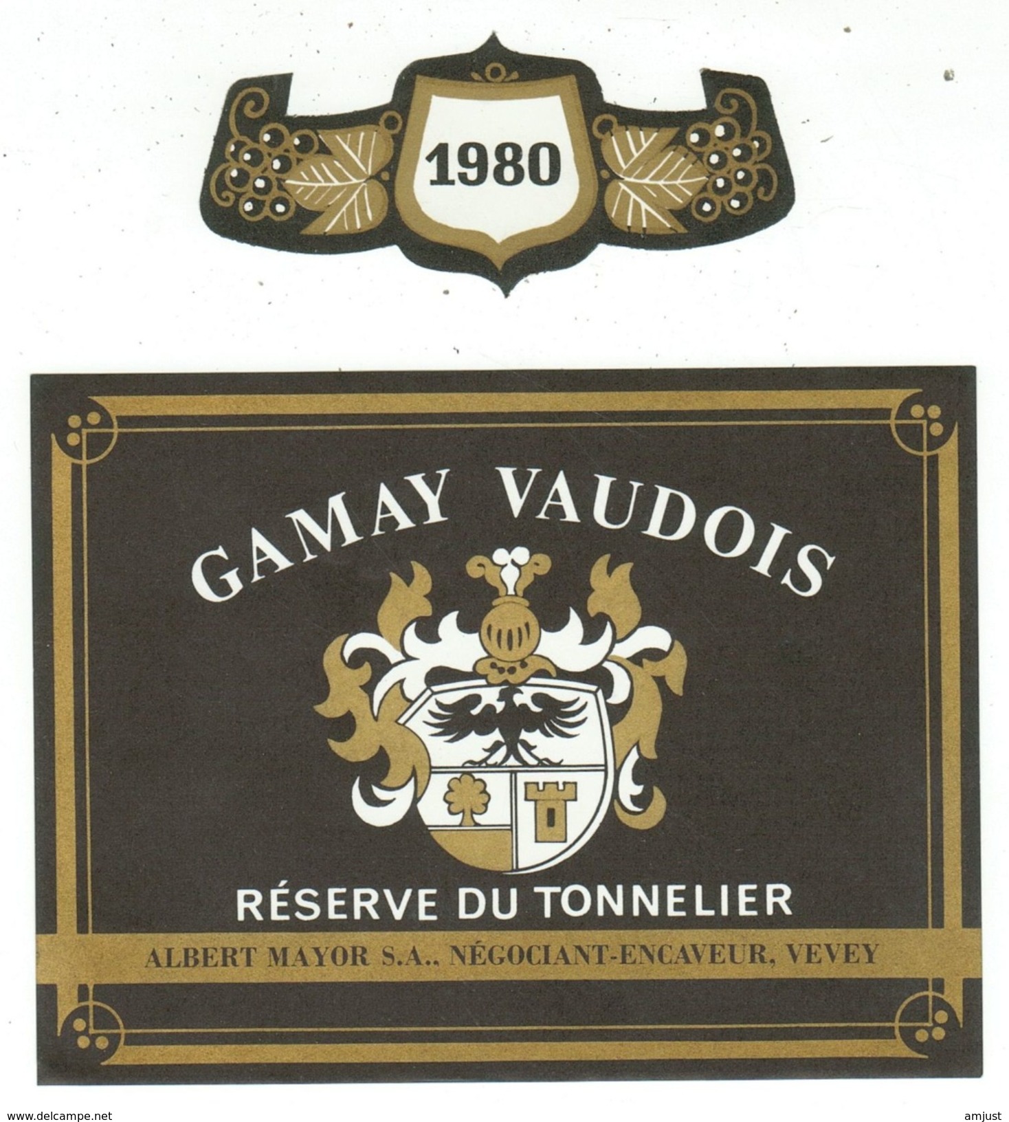 Rare // Etiquette // Gamay Vaudois, Albert Mayor, Vevey, Vaud,Suisse - Autres & Non Classés