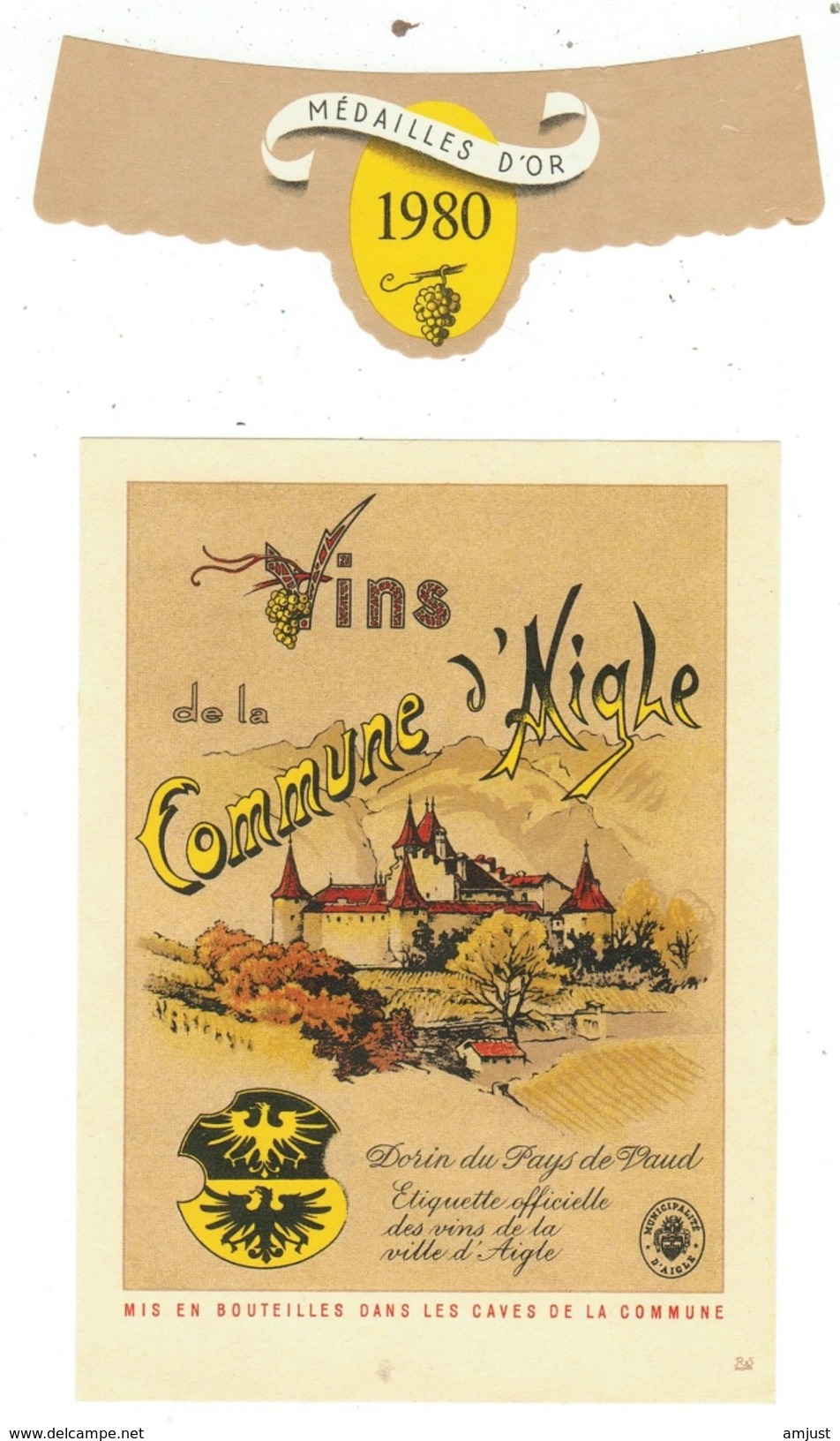 Rare // Etiquette // Dorin, Vins De La Commune D'Aigle, Vaud,Suisse - Autres & Non Classés