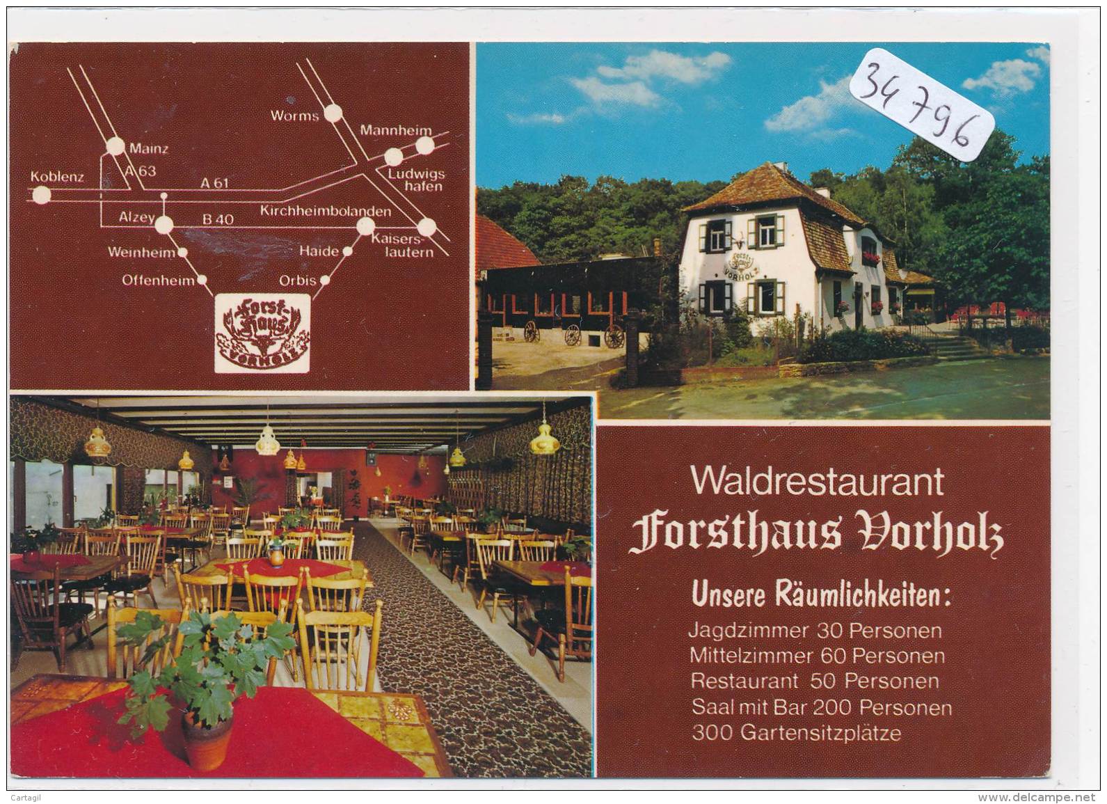 CPM GF -34796 -Allemagne -Offenheim - Multivues Waldrestaurant Forsthaus "Vorholz"-Envoi Gratuit - Alzey