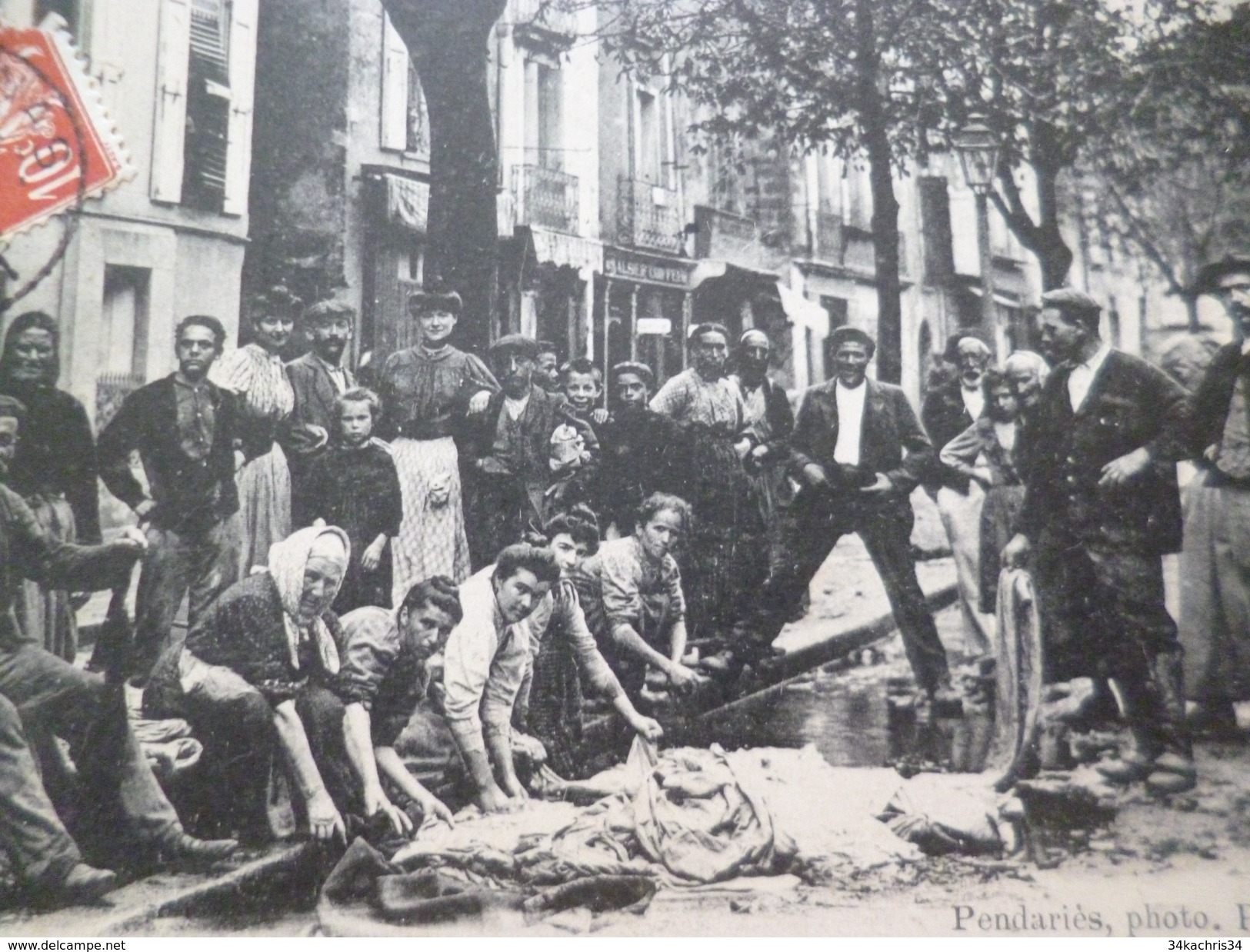 CPA  34 Hérault Pézenas Inondation Du 26 Septembre 1907 Une Lessive Cours Molière TBE - Pezenas