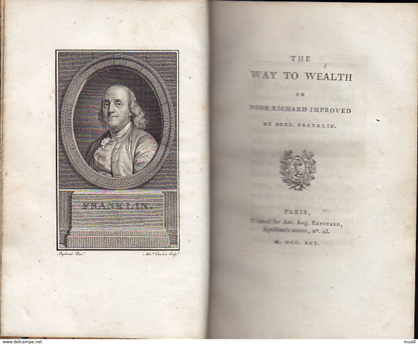The Way To Wealth Or Poor Richard Improved De Benjamin Franklin Suivi De Sa Traduction Française. 1795 - 1700-1799