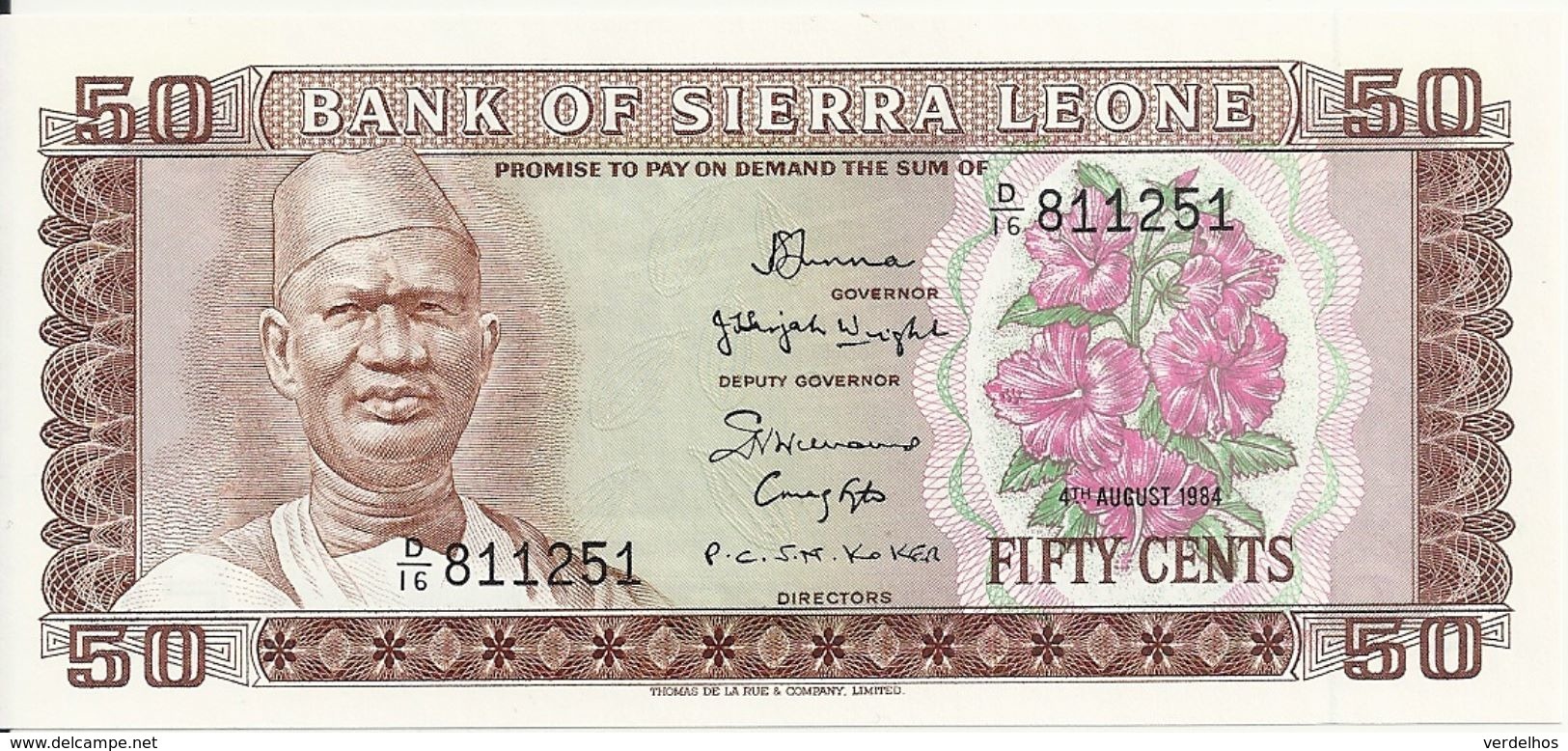 SIERRA LEONE 50 CENTS 1984 UNC P 4 E - Sierra Leone