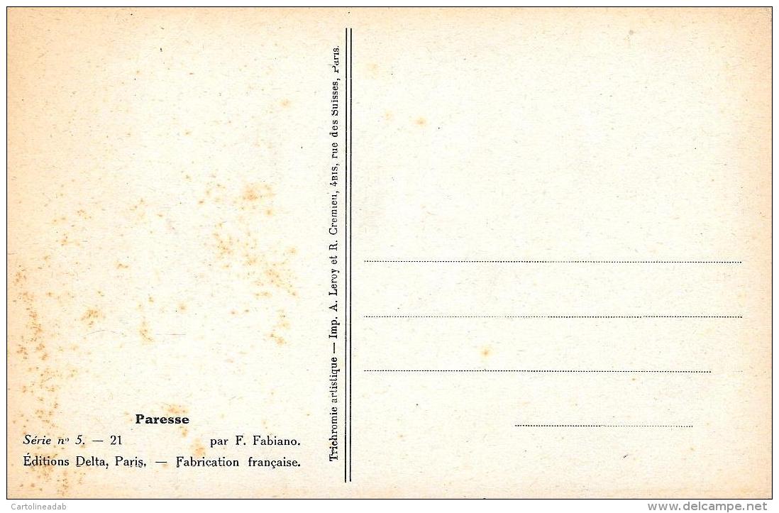 [DC10967] CPA - ILLUSTRATORE FABIANO - PARESSE - SERIE 5 - 21 - EROTIQUE - Non Viaggiata - Old Postcard - Fabiano