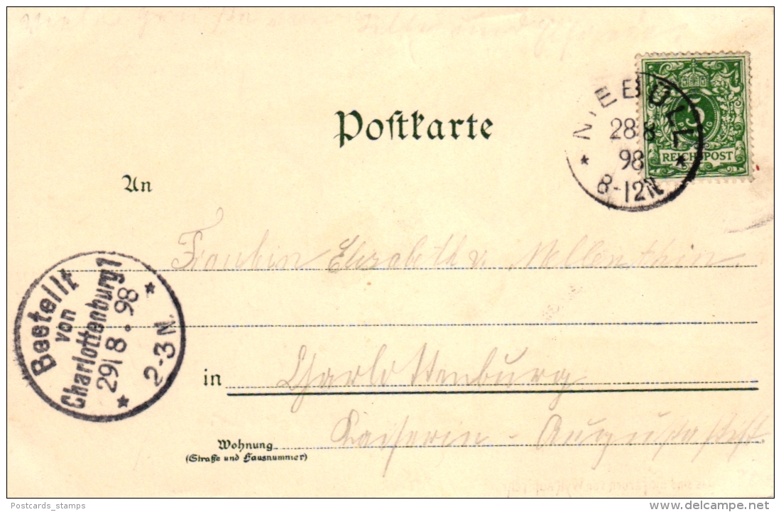 Wyk Auf Föhr, Farb-Litho, 1898 Von Niebüll Nach Berlin Versandt - Föhr