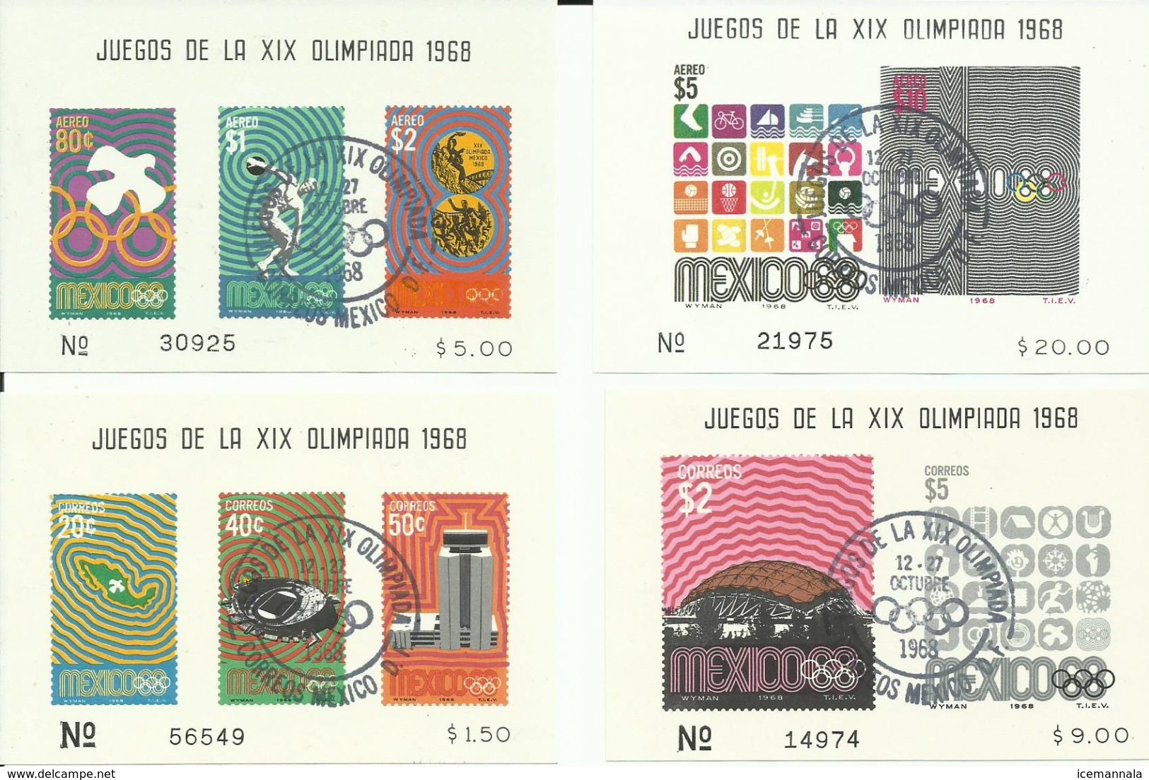 MEXICO, H/B OLIMPIADAS - Verano 1968: México