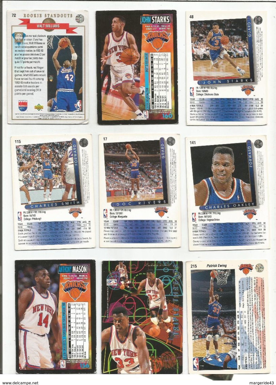 BASKETBALL NBA LOT DE CARTES NEW YORK KNICKS - Lotti