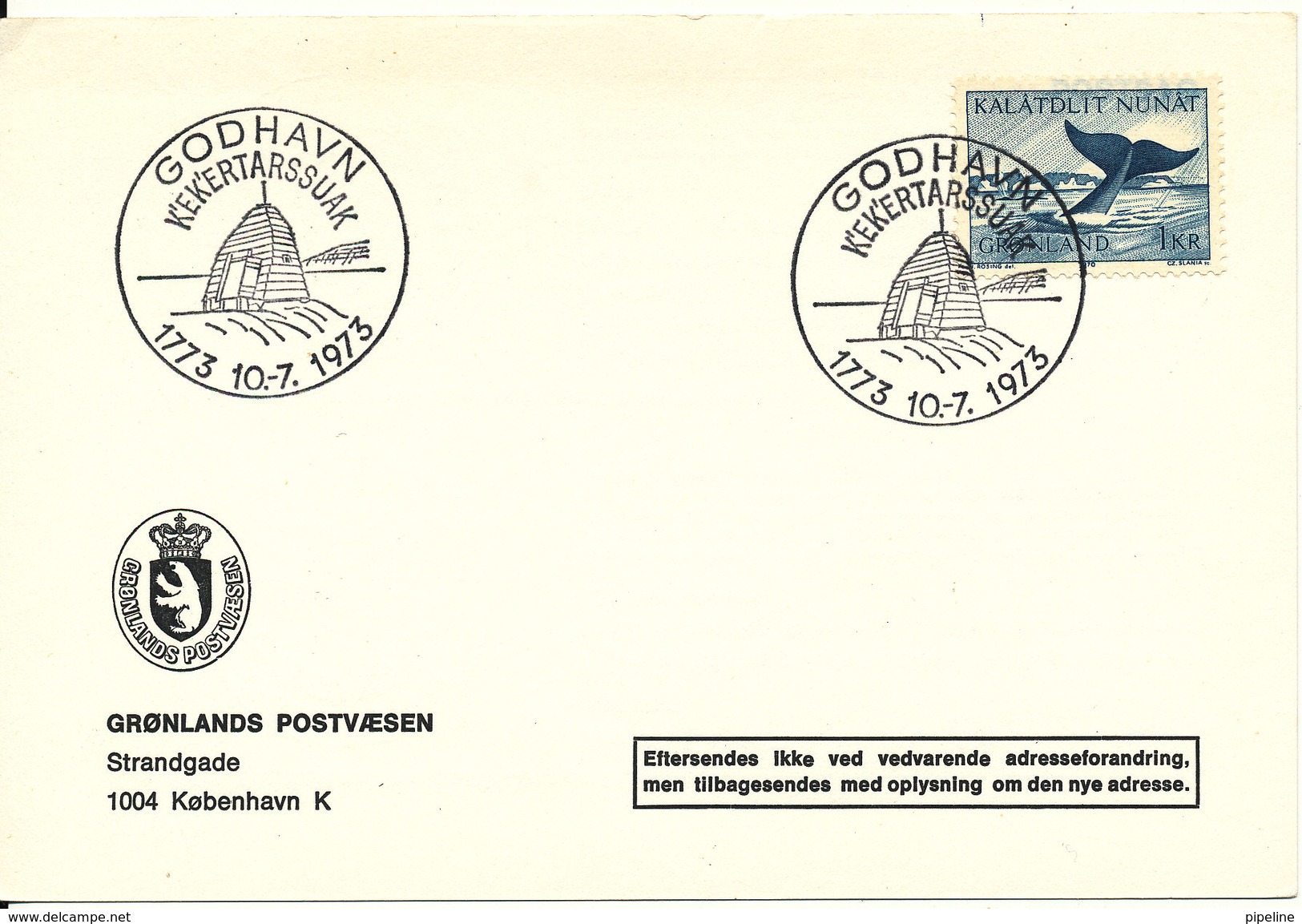 Greenland Cover With Special Cancel GODHAVN 200 Years Anniversary 10-7-1973 - Covers & Documents