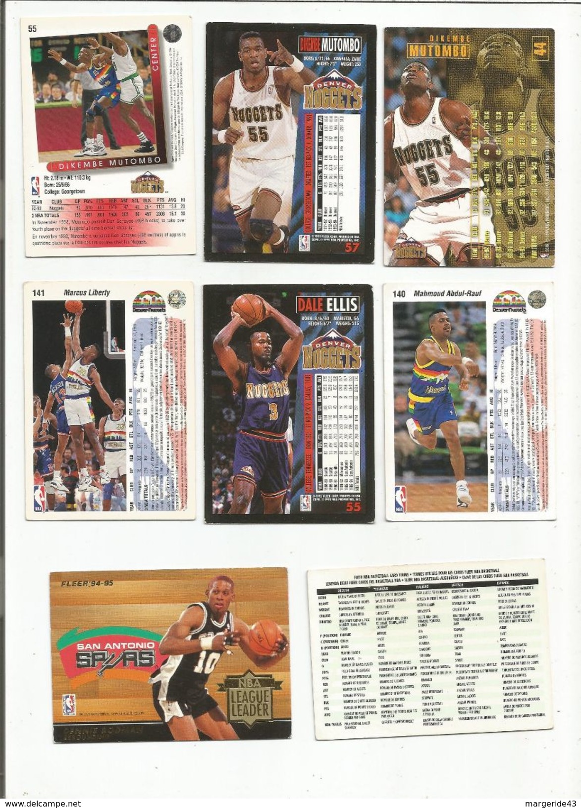 BASKETBALL NBA LOT DE CARTES DENVERS NUGGETS - Verzamelingen