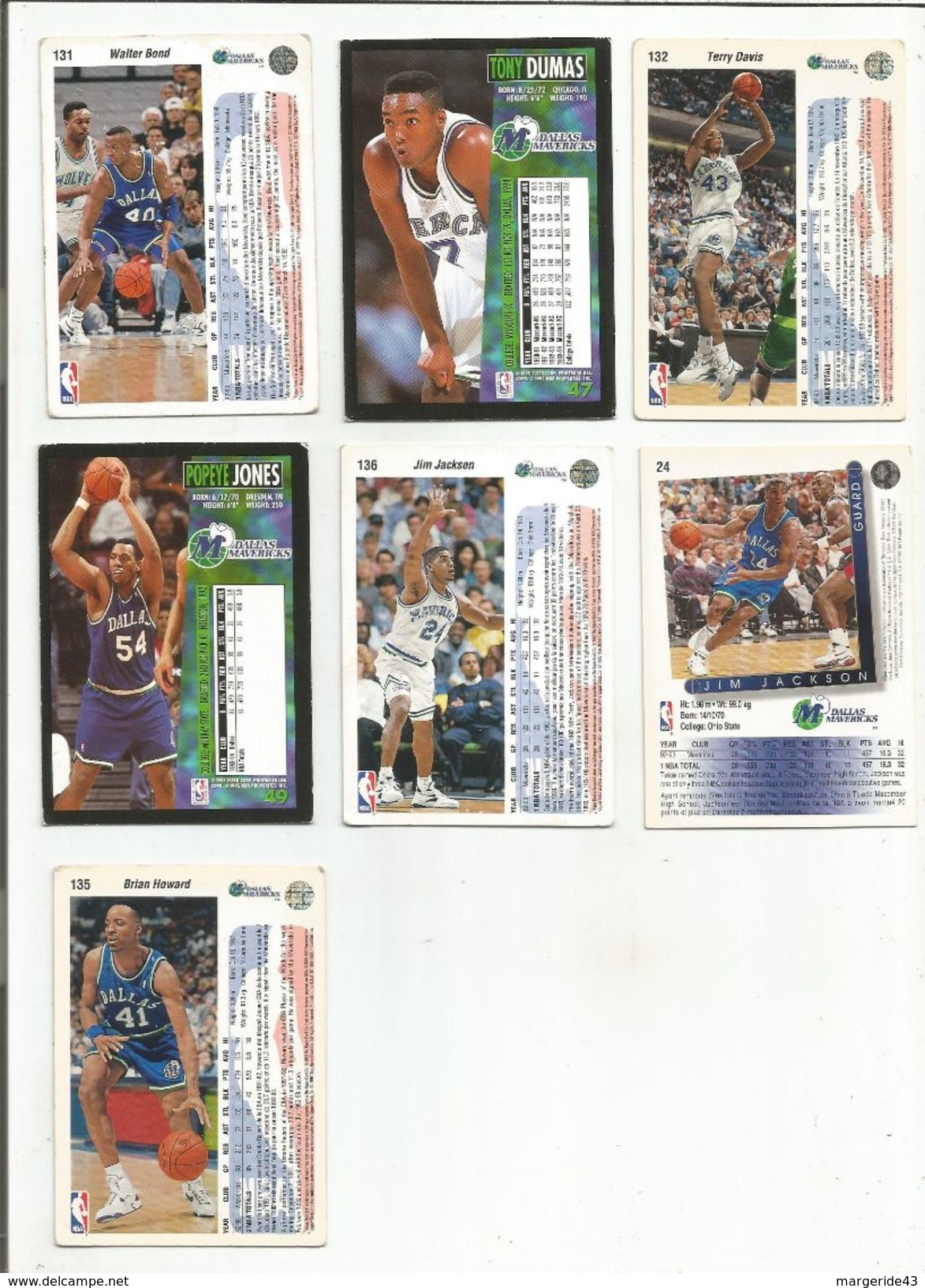 BASKETBALL NBA LOT DE CARTES DALLAS MAVERICKS - Lotti