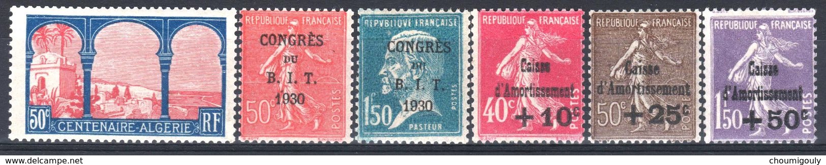 FRANCE ANNEE COMPLETE 1930 YVERT 263/268 , 6 TIMBRES NEUFS Xx TTB - ....-1939