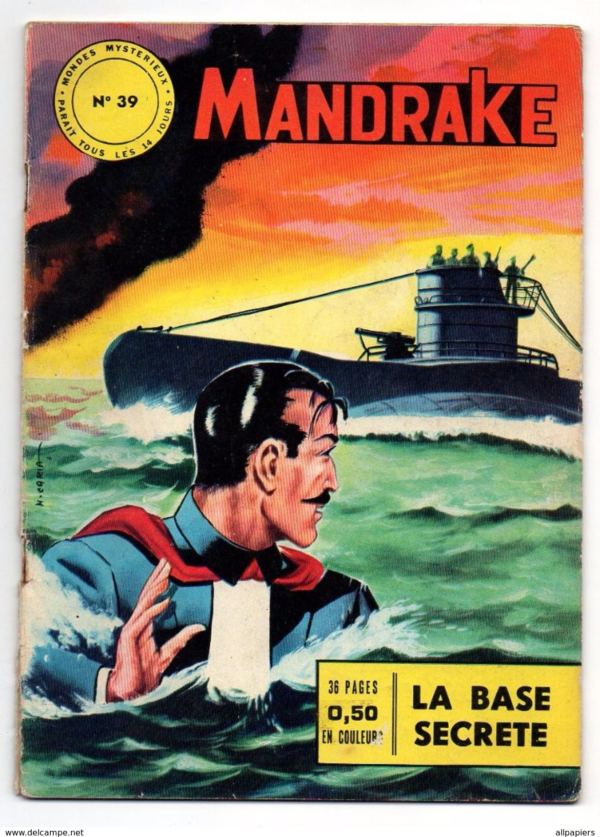 Mandrake Mondes Mystérieux N°39 La Base Secrète De 1964 - Mandrake