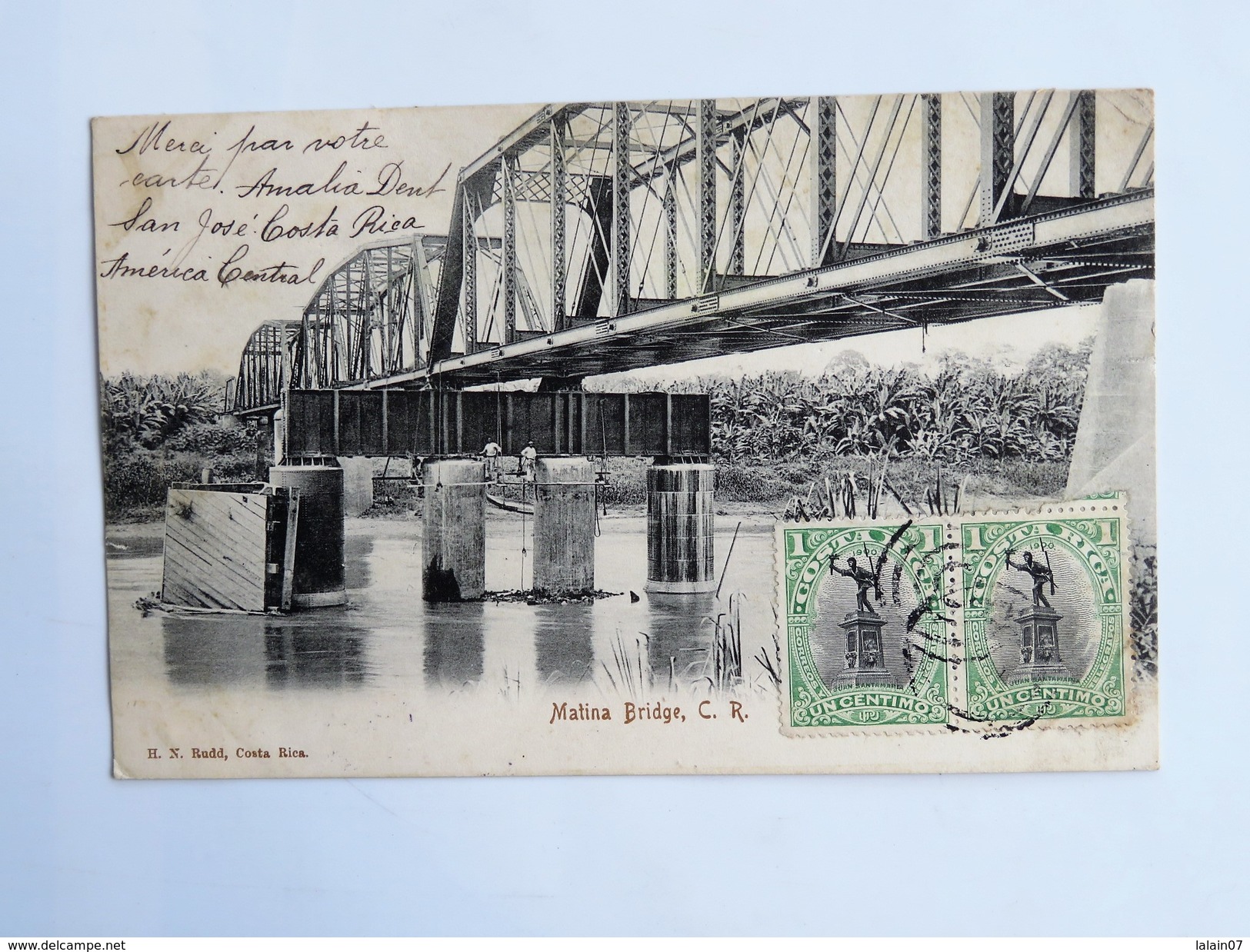 C.P.A. COSTA RICA : Matina Bridge, 4 Sellos 1906 - Costa Rica