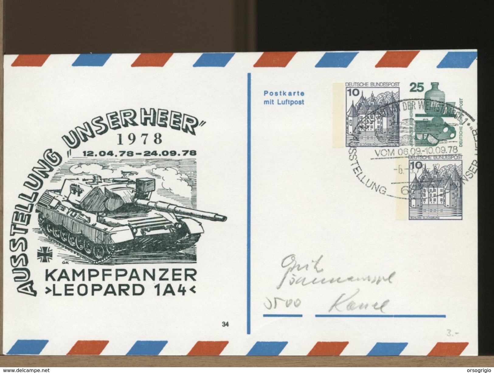 Ganzsachen - Umschläge - BPK NEUSTADT DER WEINSTRASSE - PANZER LEOPARD - Private Postcards - Mint