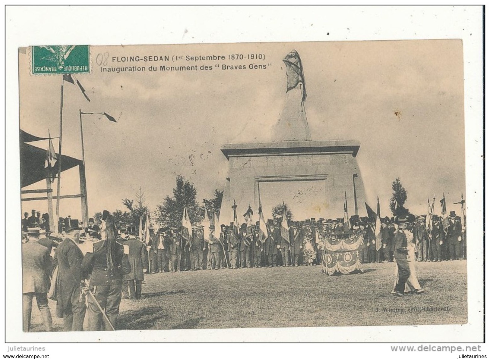 08 FLOING SEDAN INAUGURATION DU MONUMENT DES BRAVES GENS CPA BON ETAT - Sedan