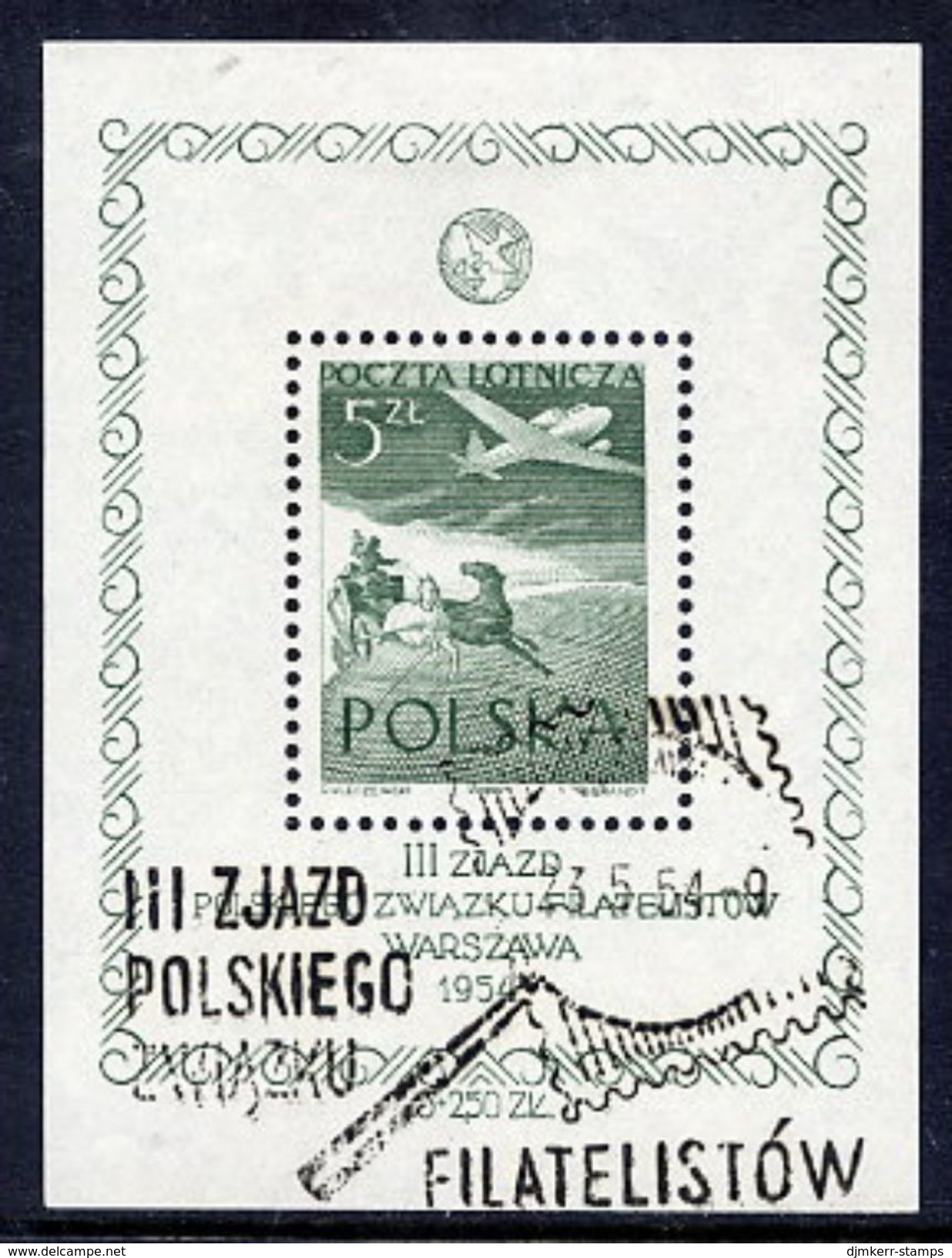 POLAND 1954 Philatelic Congress Block Used..  Michel Block 13 - Usados