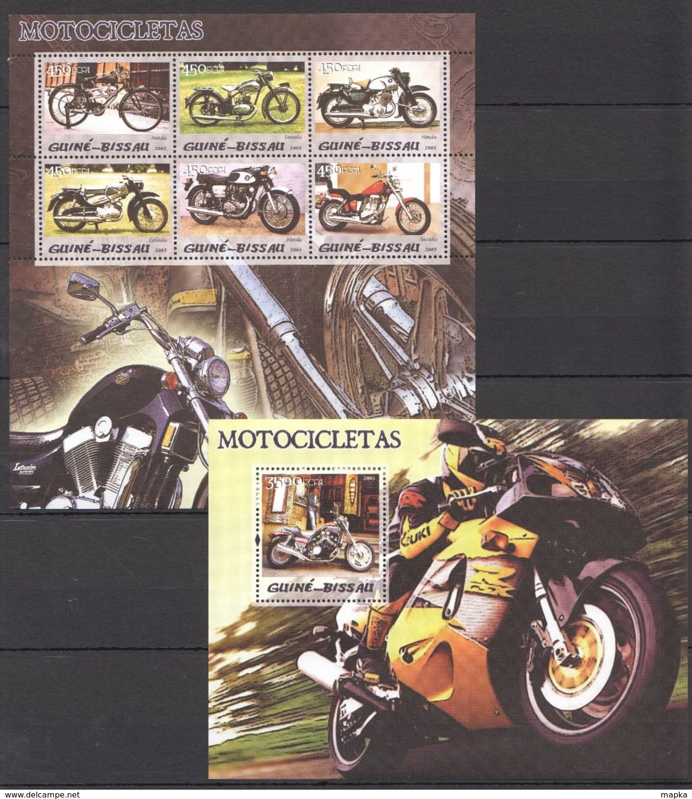 S60 2005 GUINE-BISSAU TRANSPORTATION MOTOCYCLES MOTOCICLETAS KB+BL MNH - Motorbikes