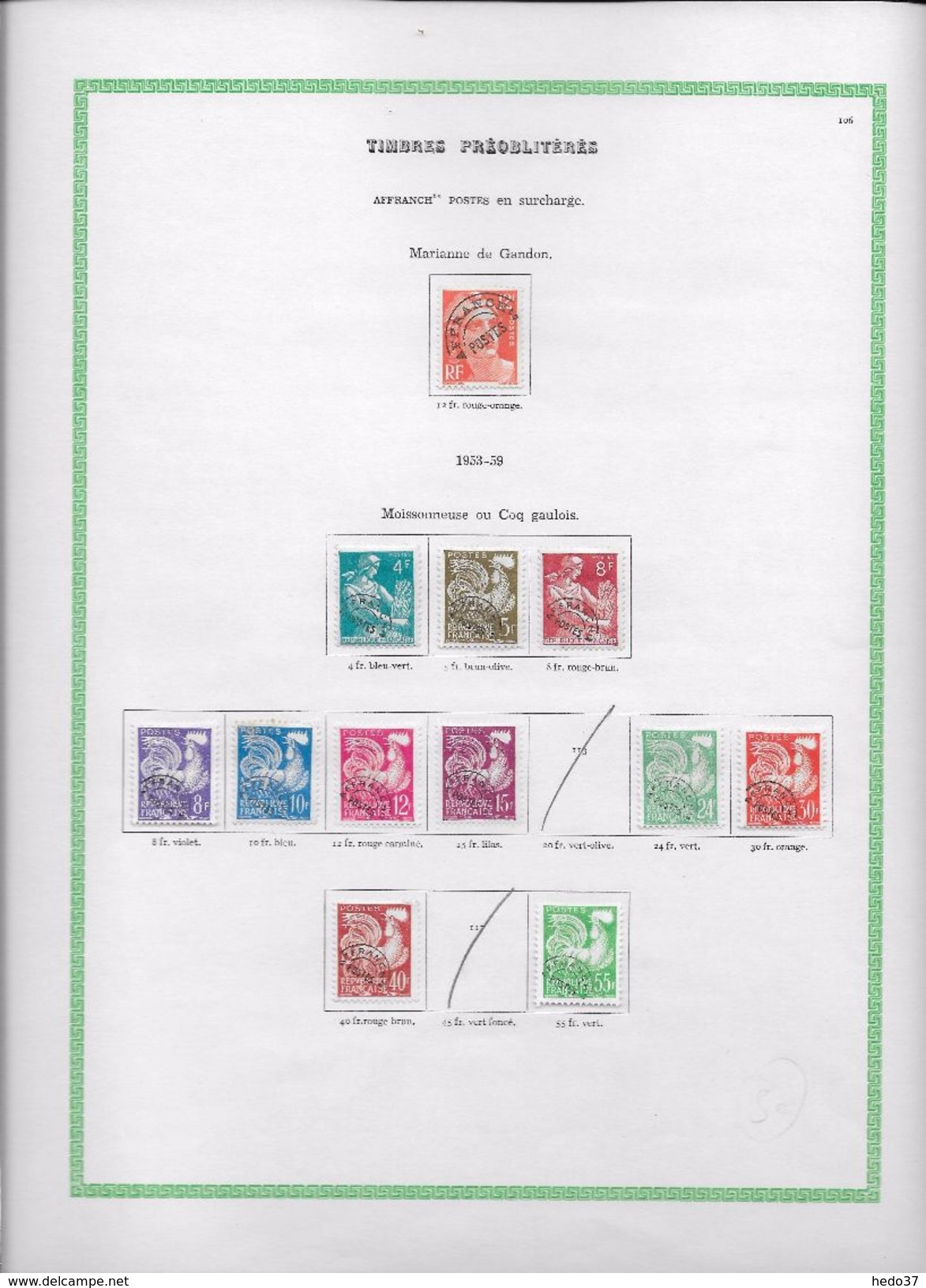 France Préoblitérés - Collection Vendue Page Par Page - Timbres Neufs */(*) B/TB - Autres & Non Classés