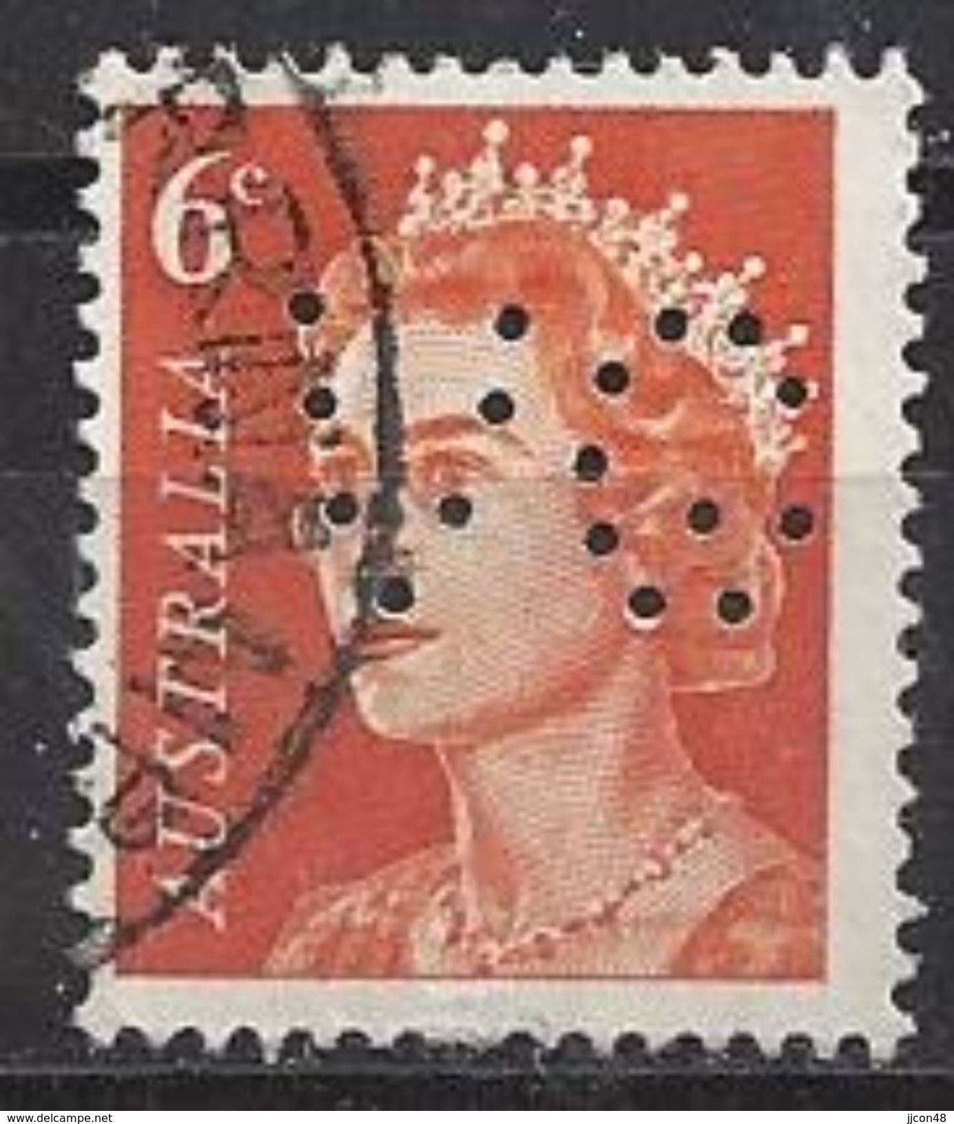 Australia 1966 6c (o) Perfin VG - Perfins