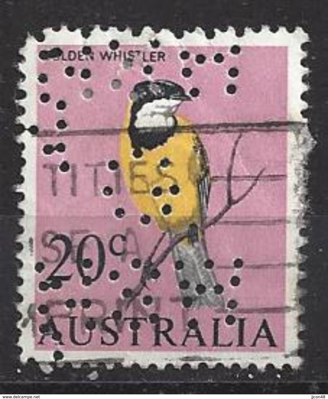 Australia 1966 20c (o) Perfin NSWG - Perforiert/Gezähnt