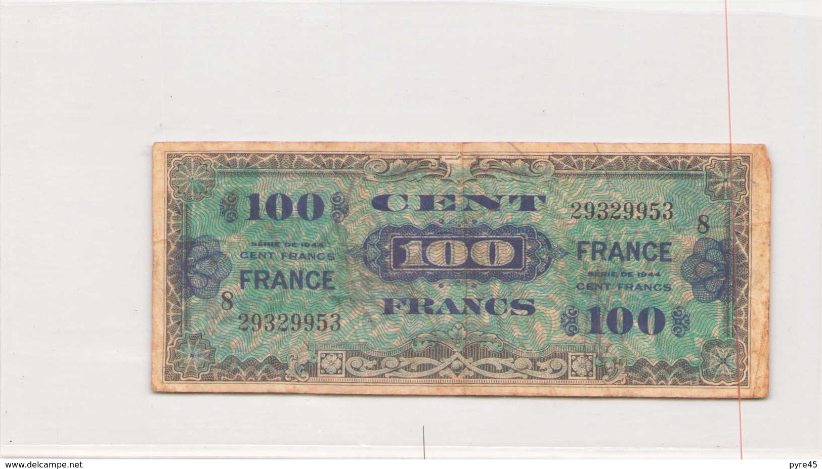 Billet France 100 Francs Série 1944 Vendu Dans L'état - Unclassified