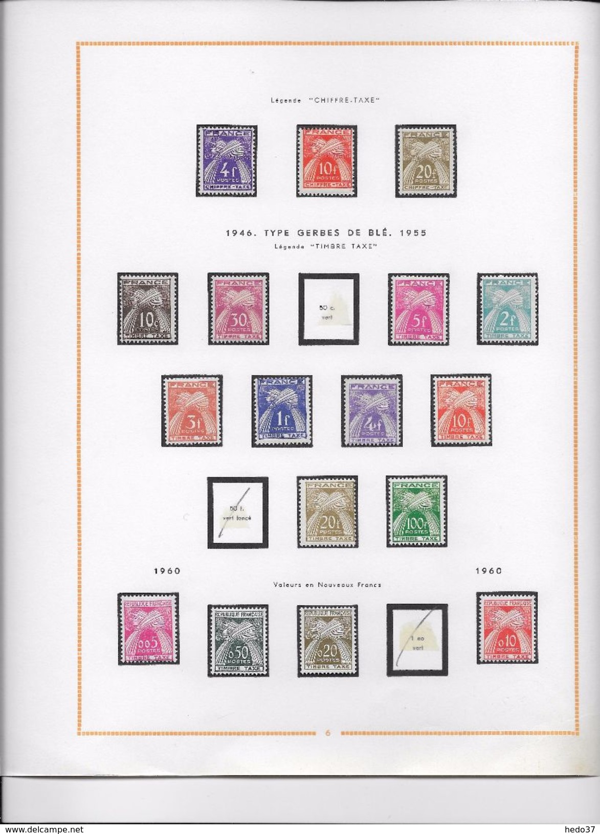 France Timbres Taxe - Collection Vendue Page Par Page - Timbres Neufs Oblitérés/ Neufs * - B/TB - Sonstige & Ohne Zuordnung