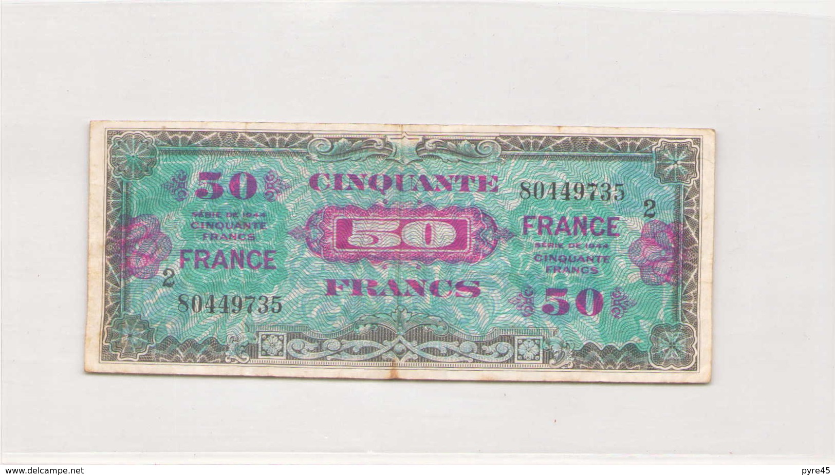 Billet France 50 Francs Série De 1944 Vendu En L'état - Ohne Zuordnung