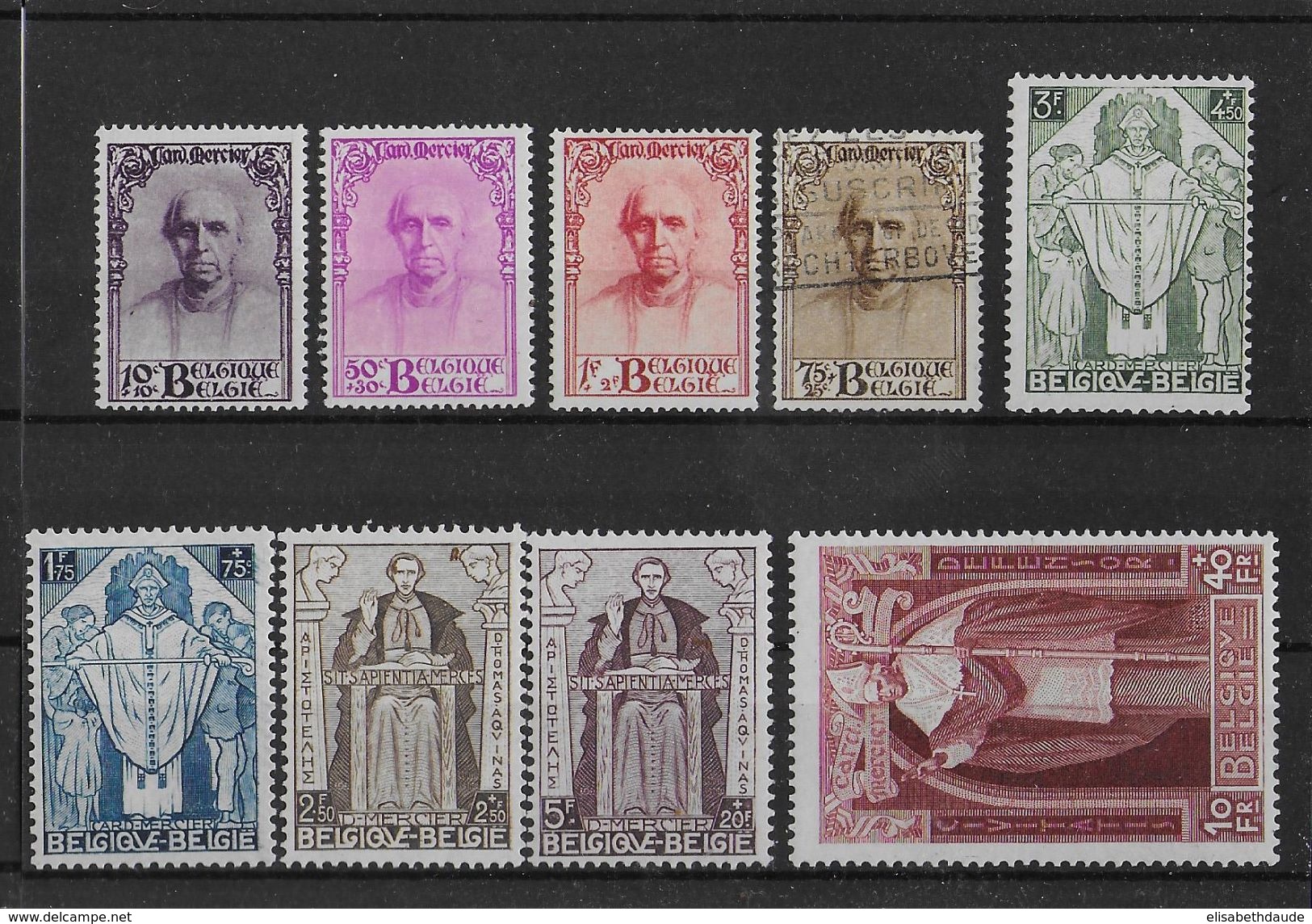 BELGIQUE - 1932 - CARDINAL MERCIER COB N° 342/350 **/* MNH/MH (CHARNIERE Sur PETITES VALEURS + 344 O) - COTE = 1300 EURO - Unused Stamps