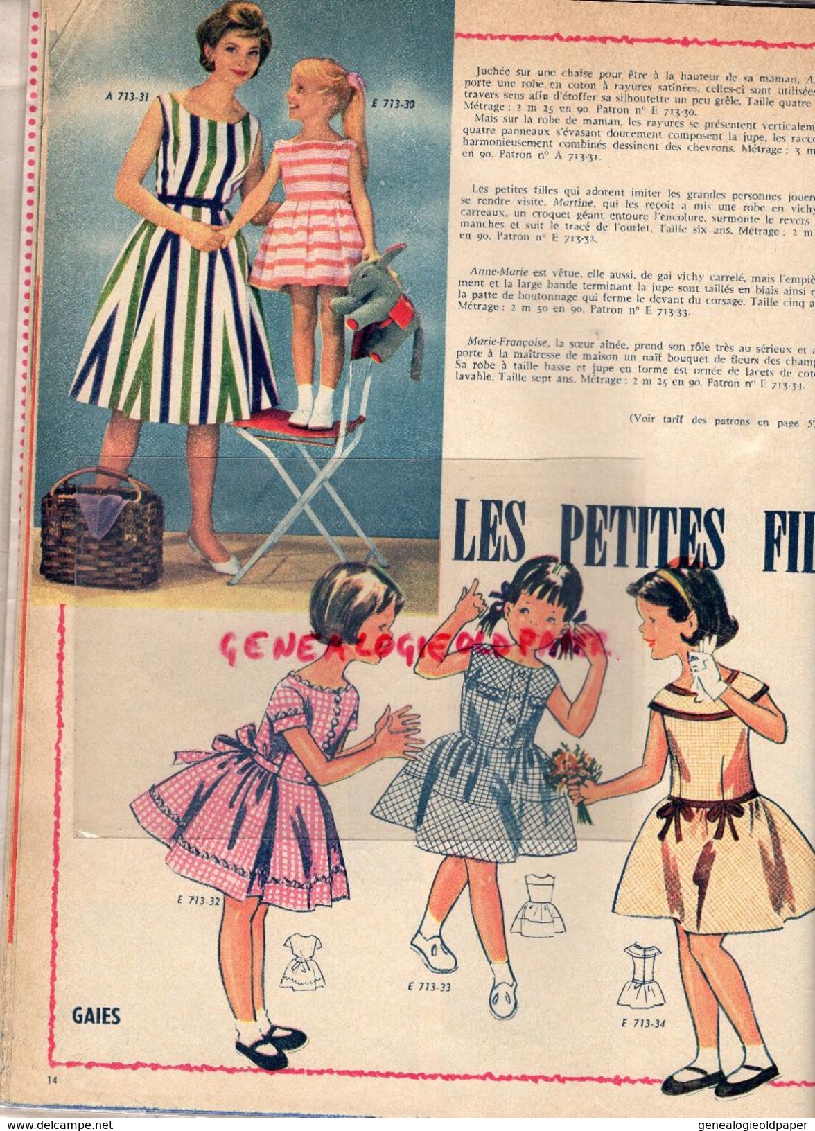 REVUE MODES DE PARIS 1962-N° 713- MODE FEMME -PUB BONUX LA LESSIVE AUX CADEAUX-MME ISOART A NICE-