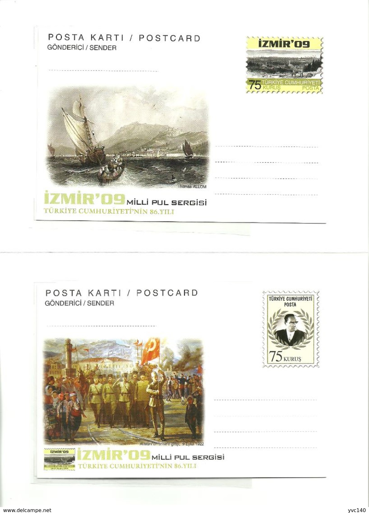 Turkey; 2009 "National Stamp Exhibition, Izmir" Special Portfolio - Entiers Postaux